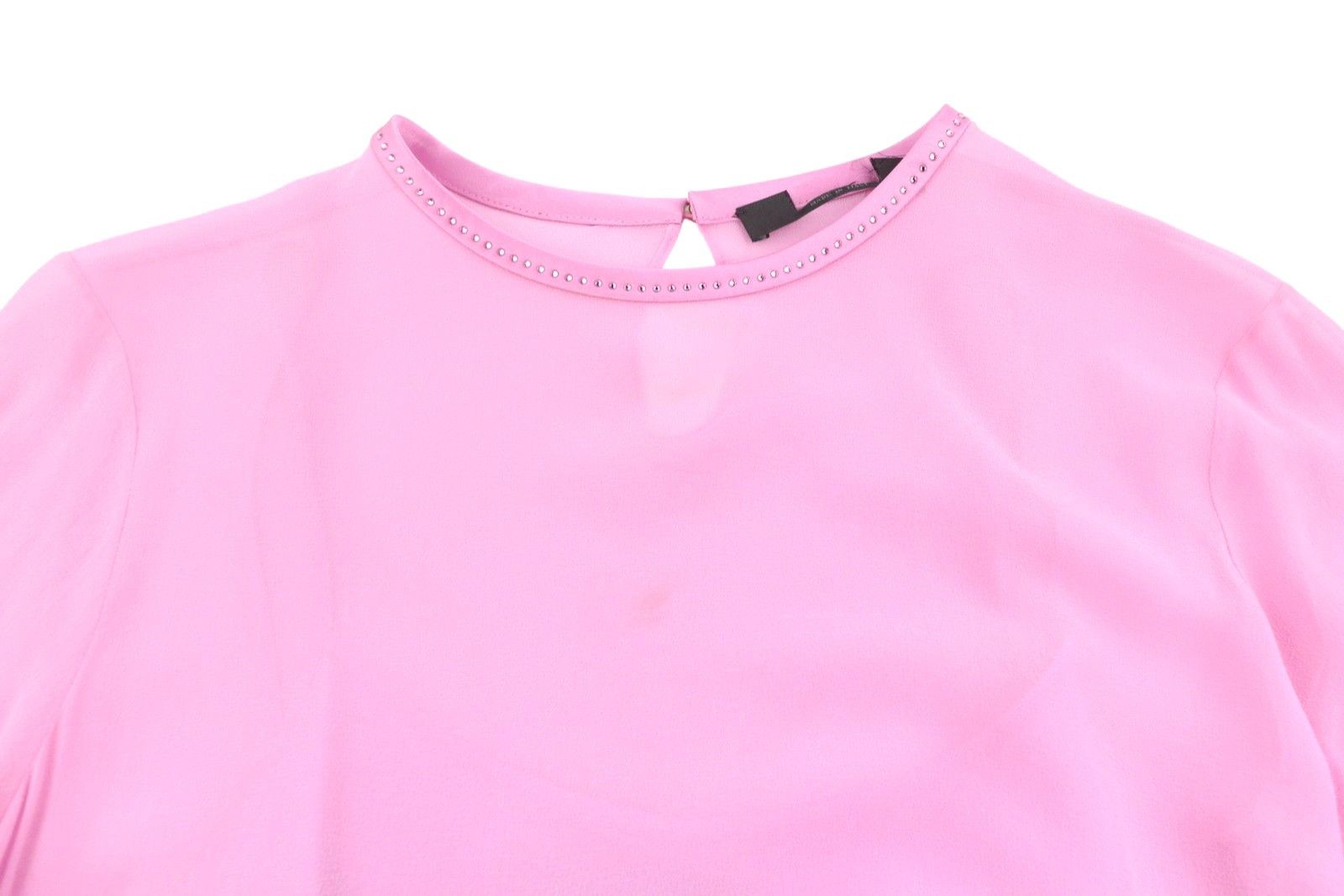 Max Mara EU34 XS Pink 100% Silk Rhinestones 2in1 Blouse 88774 Size XS / US 0-2 / IT 36-38 - 5 Thumbnail