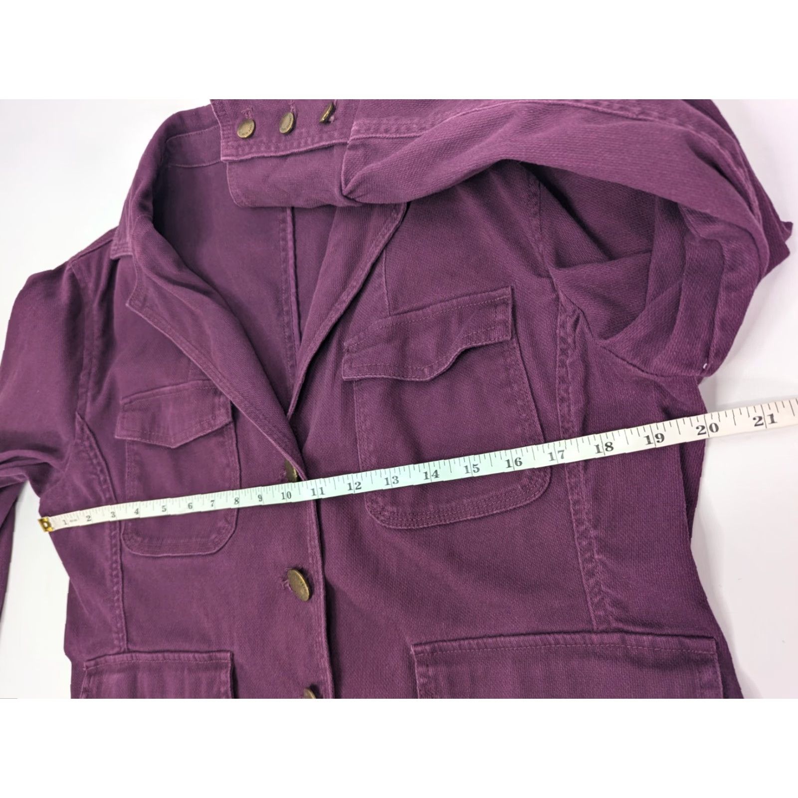 Coldwater Creek Coldwater Creek Women's Plum Purple Button Collared Flap Pockets Jacket Size 10 Size L / US 10 / IT 46 - 5 Thumbnail