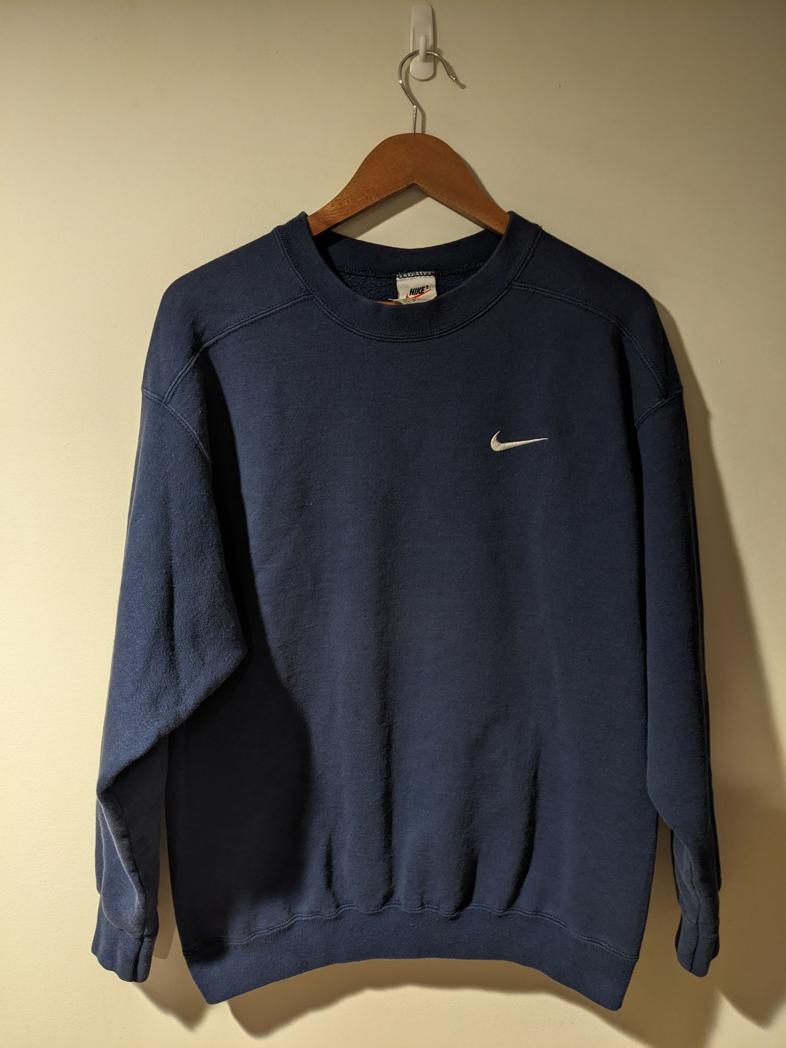 Nike × Vintage Vintage 90s Nike Mini Swoosh Essential Medium Sweatshirt Size US M / EU 48-50 / 2 - 1 Thumbnail