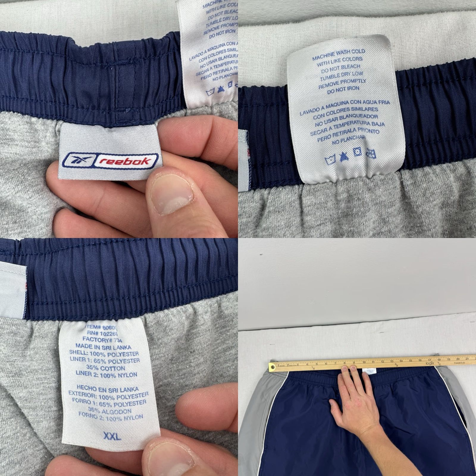 Reebok VINTAGE Reebok Track Pants Men 2XL Athletic Baggy Blue Y2K Hipster Skills Size US 39 - 8 Thumbnail
