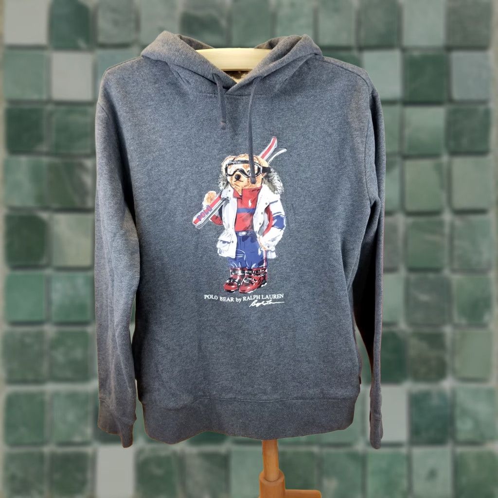 Ralph Lauren VINTAGE Ralph Lauren Polo Bear Ski Gray Hoodie Sweatshirt Sz M Medium Mens Size US M / EU 48-50 / 2 - 1 Thumbnail