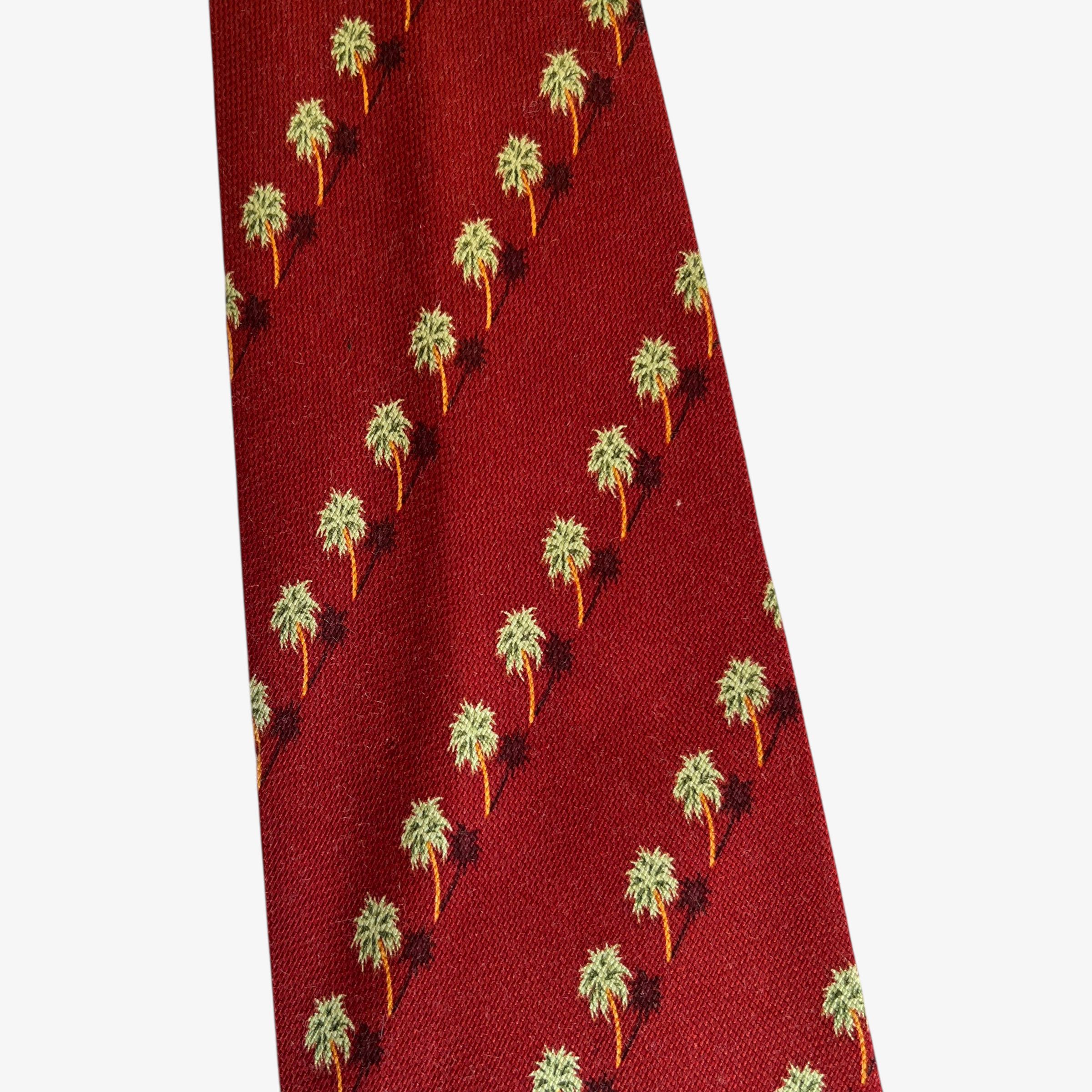 Tommy Bahama Vintage 90s Tommy Bahama Palm Trees Striped Print Silk Tie Size ONE SIZE - 5 Thumbnail