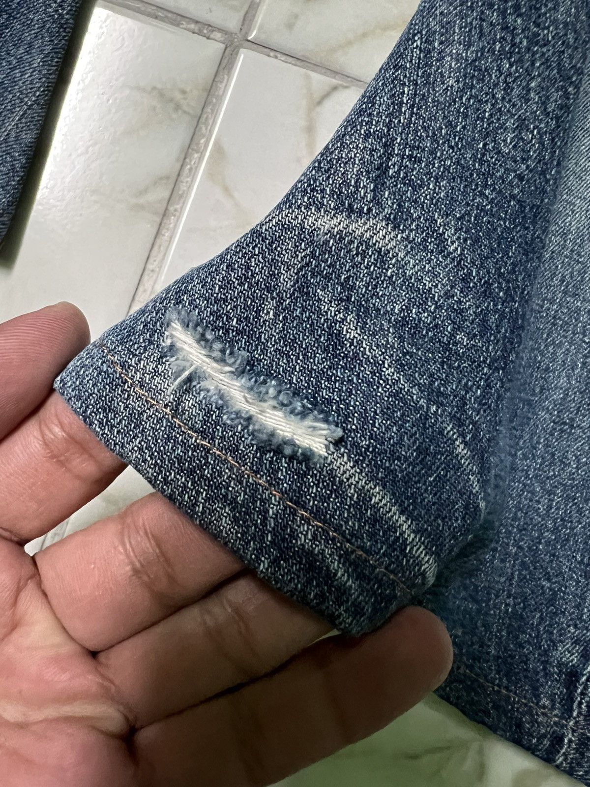 Attachment × If Six Was Nine × PPFM 💥Insane 90’s Japanese Attachment Curved Distress Flare Jean Size US 30 / EU 46 - 17 Thumbnail