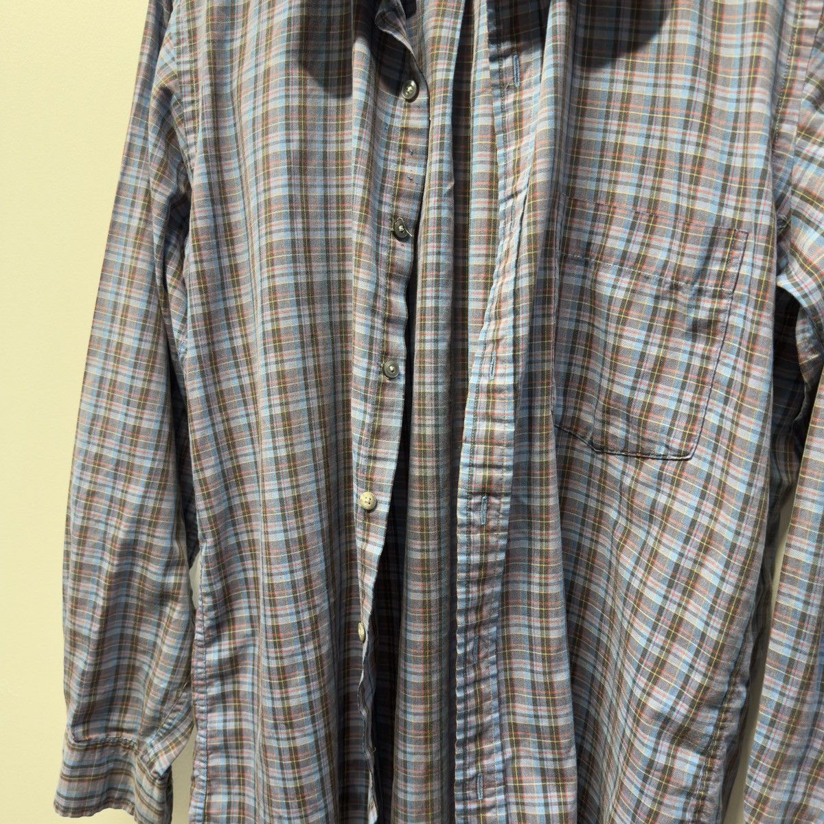 Yves Saint Laurent 90s YSL Plaid Shirt Faded Distressed ERD Grunge Chrome Size US M / EU 48-50 / 2 - 8 Thumbnail