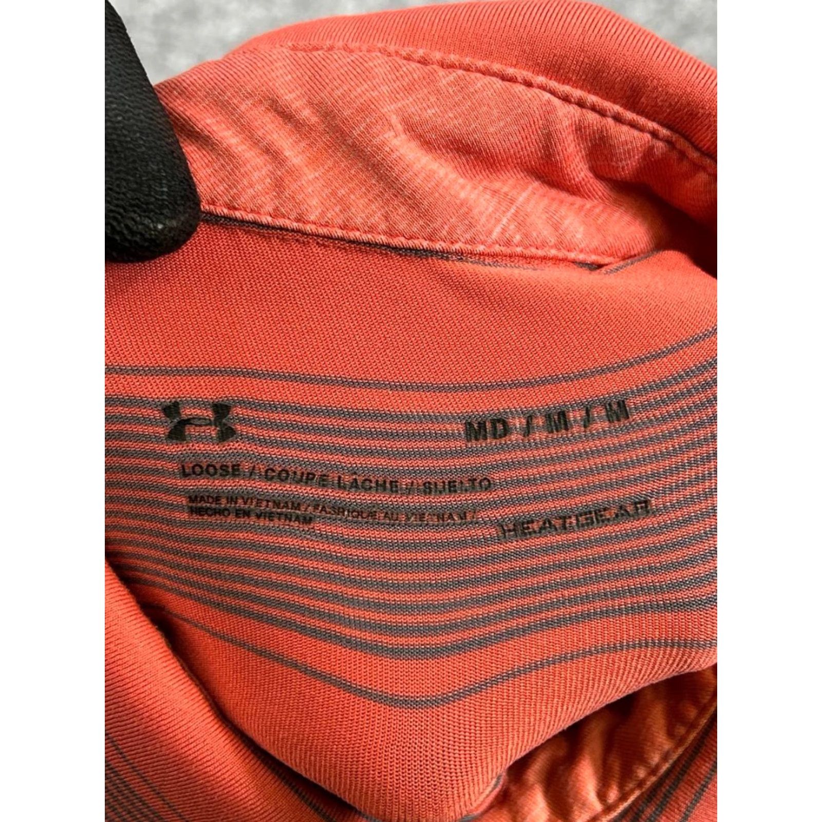 Under Armour Under Armour Polo Shirt Mens M Gray Orange HeatGear Golf Shirt Polo Sports Breathable Short Sleeve Size US M / EU 48-50 / 2 - 3 Thumbnail