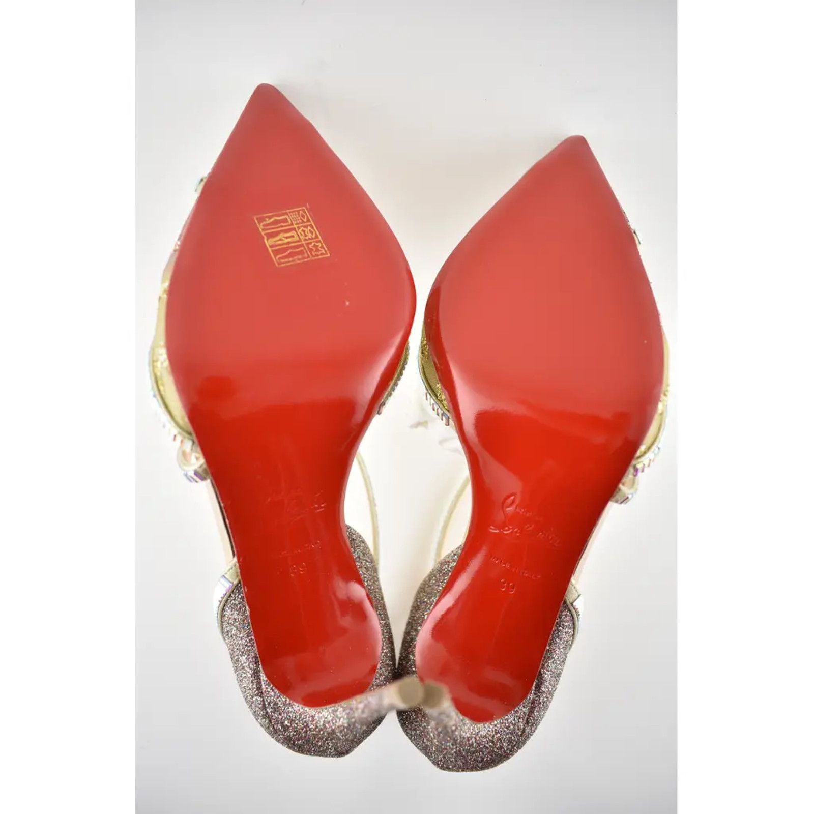 Christian Louboutin Chiara Diams 100 Glitter Crystal Cross Strap Heel Pump 39 Size US 9 / IT 39 - 12 Thumbnail