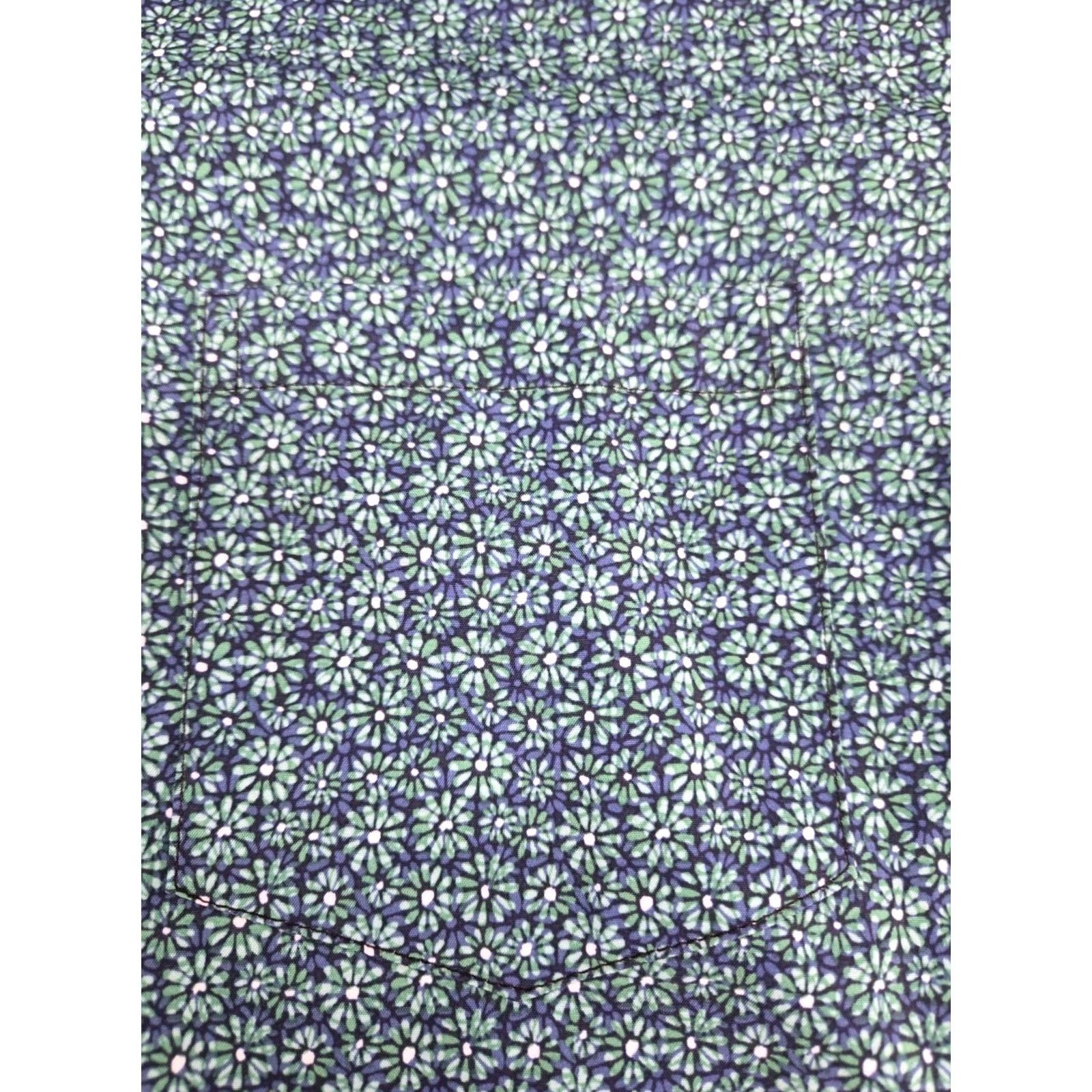 Vintage Nick Graham Everywhere Men Short Sleeve Button Up Modern Fit Shirt XL Blue/Green Geometric Pattern Size US XL / EU 56 / 4 - 5 Thumbnail