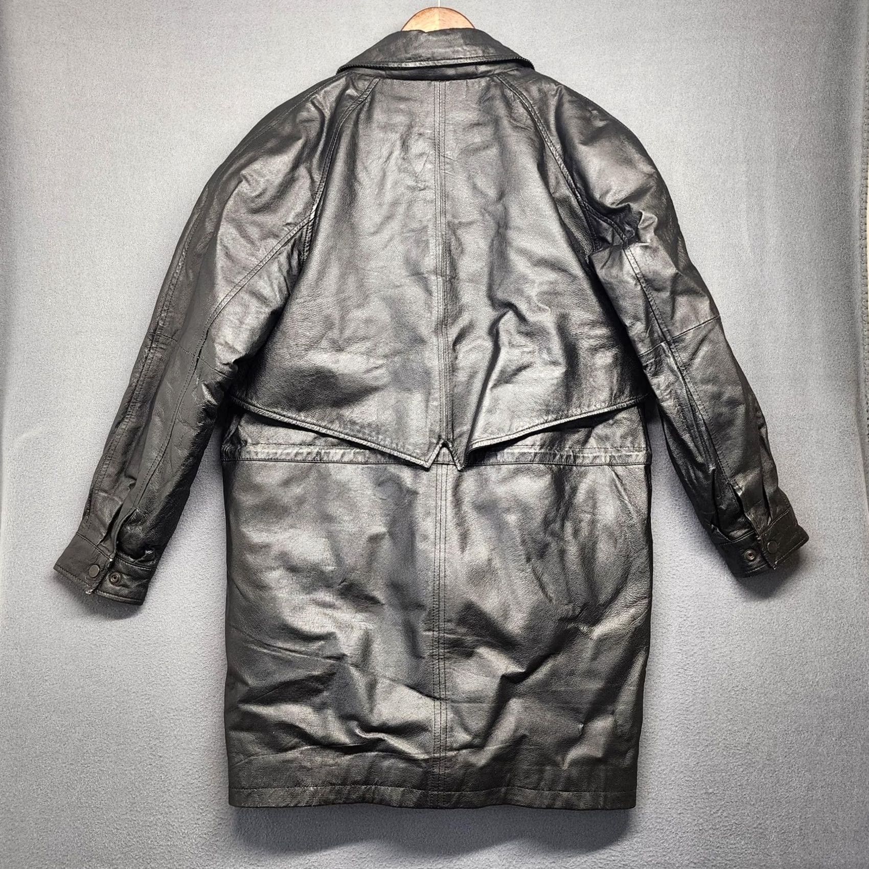 Vintage Phase 2 Leather Coat Mens Medium Black Zip Front Removable Faux Fur Liner Coat Size US M / EU 48-50 / 2 - 2 Thumbnail