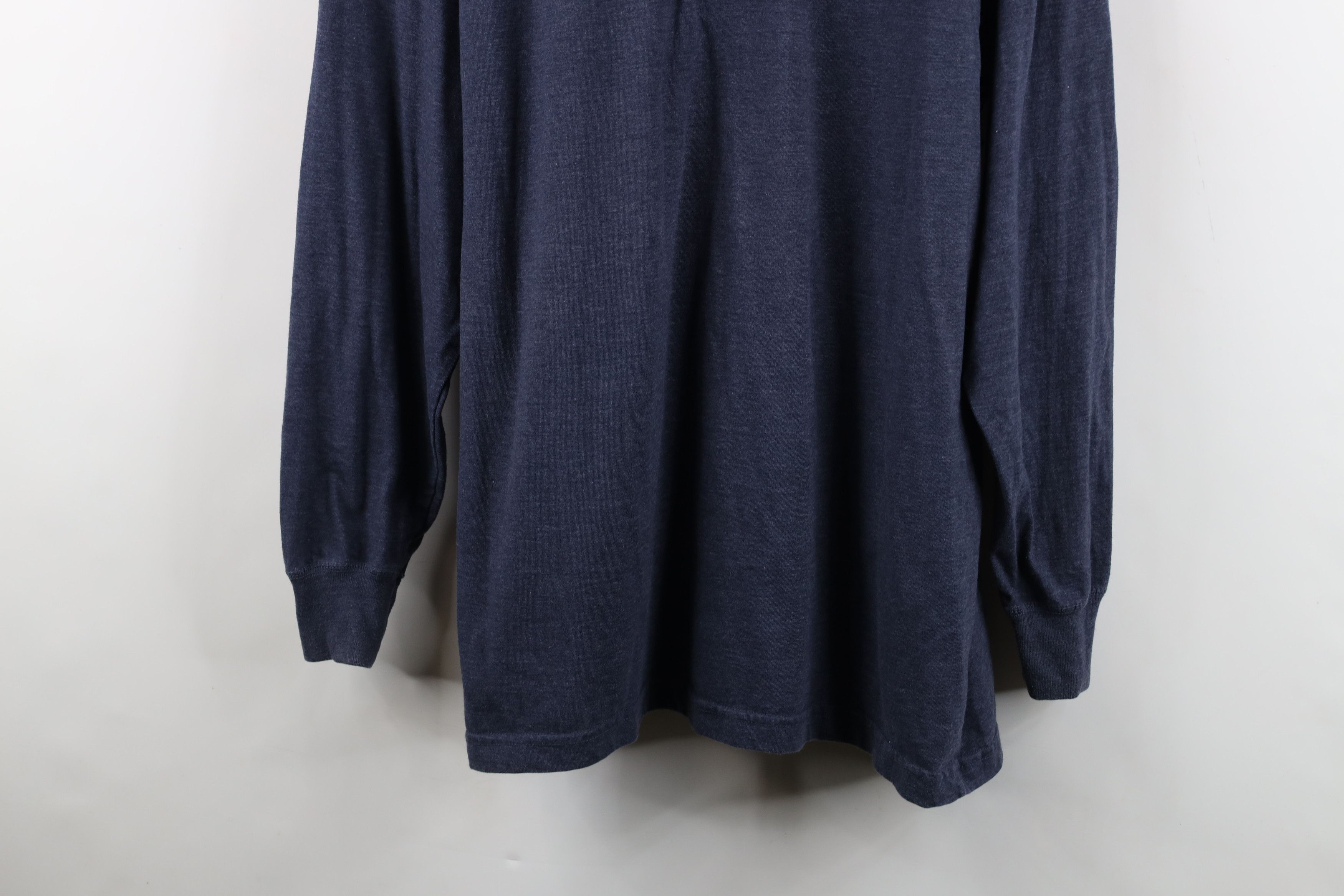 Vintage Vintage 90s Streetwear Blank Long Sleeve Henley T-Shirt Blue Size US XXL / EU 58 / 5 - 3 Thumbnail
