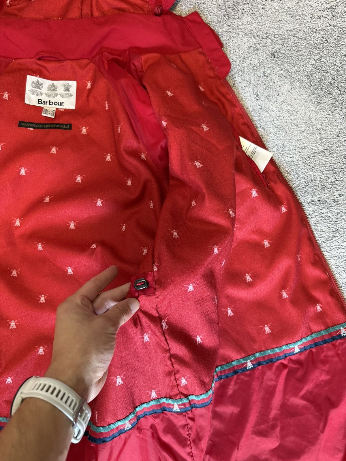 Barbour Barbour Women Parka Waterproof Mainlander Jacket Red Hooded Size XL / US 12-14 / IT 48-50 - 18 Thumbnail