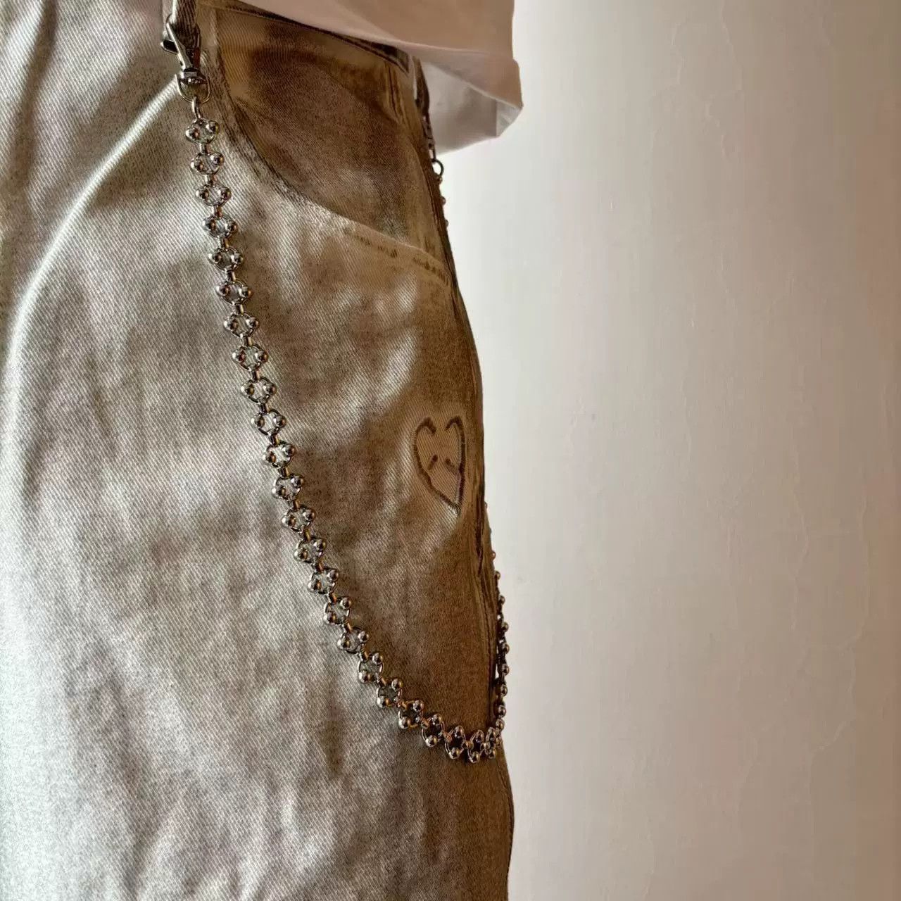 Vintage Retro hip-hop punk style jeans waist chain Size ONE SIZE - 5 Thumbnail