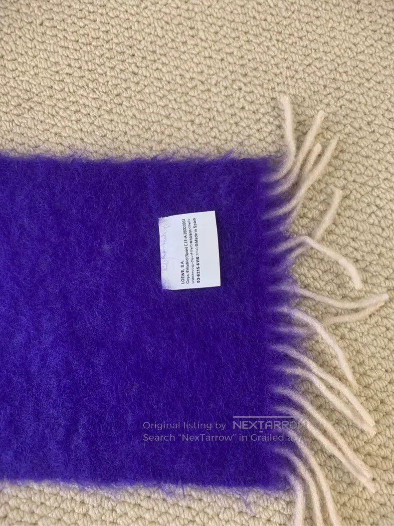 Loewe Loewe Purple mohair cashmere fringe scarf Size ONE SIZE - 6 Thumbnail