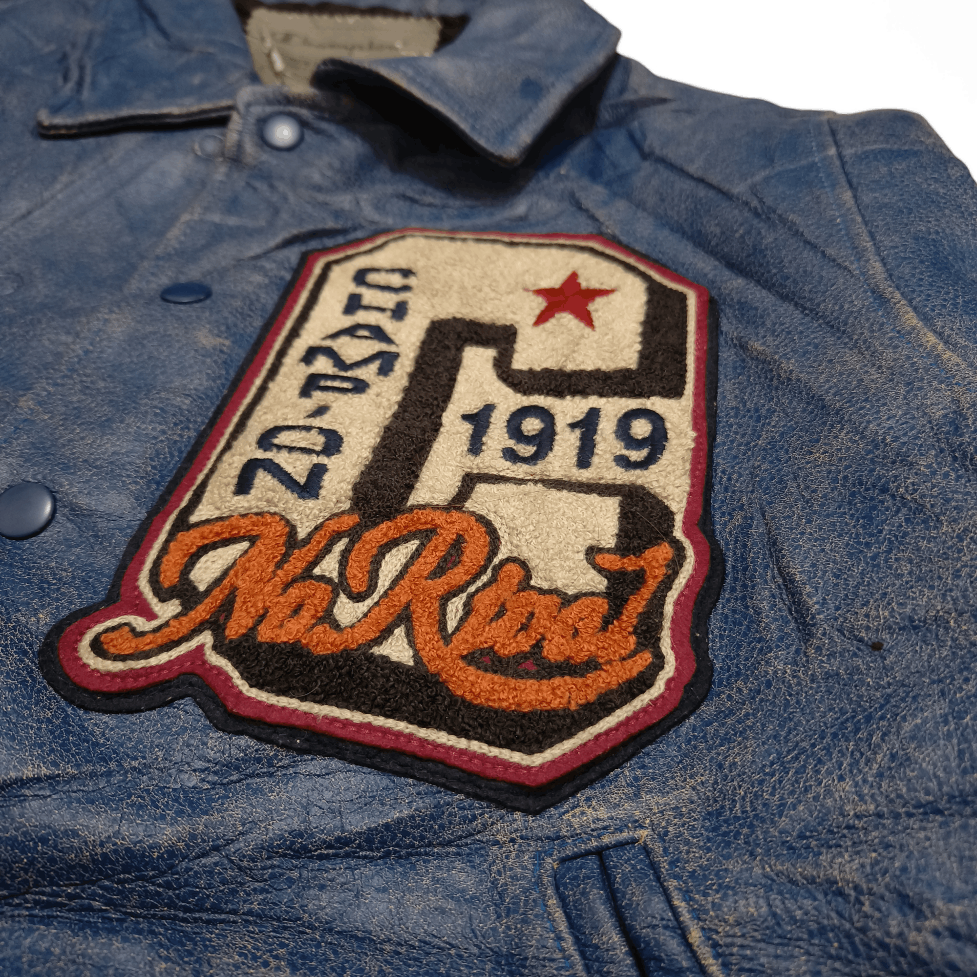 Champion Vintage Champion Varsity Bomber Distressed Leather Jacket Size US M / EU 48-50 / 2 - 5 Thumbnail