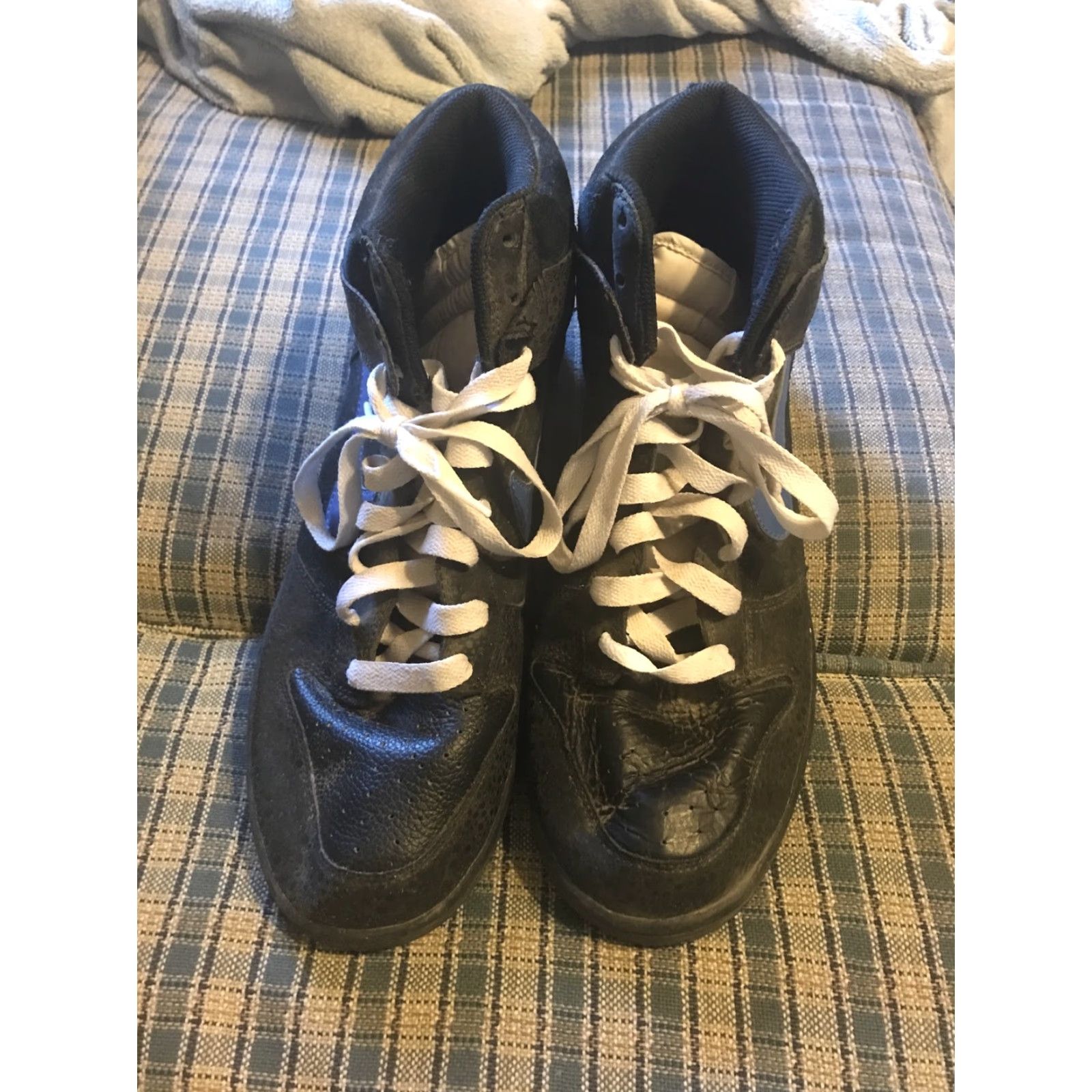 Nike VINTAGE Nike Dunk High Black Varsity Royal White Safari 344648-041 Mens 12 Rare 2009 Size US 12 / EU 45 - 2 Thumbnail