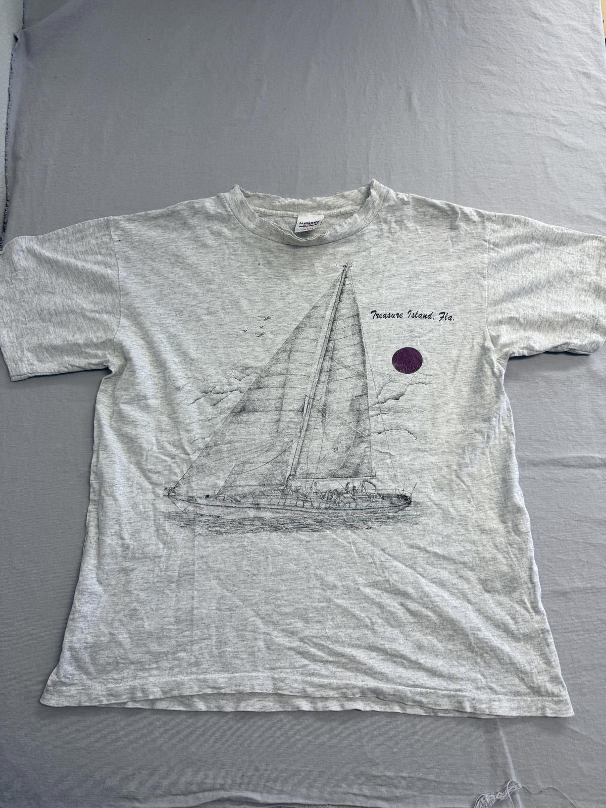 Designer Vintage Sailing Shirt Treasure Island Florida Sail Boat L Size US L / EU 52-54 / 3 - 1 Thumbnail
