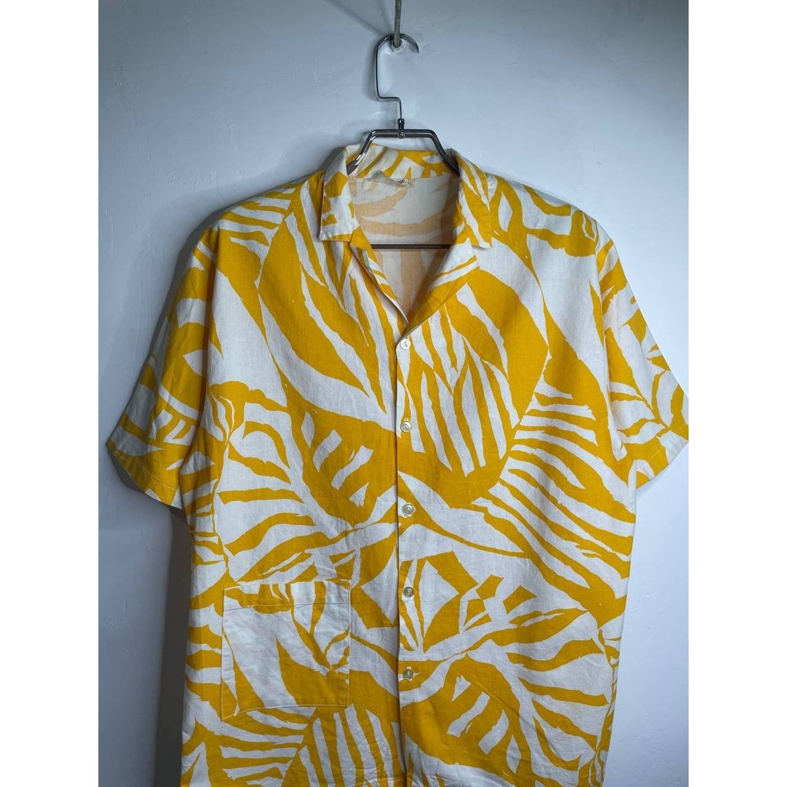 Vintage Vintage Club House Abstract Leaf Shirt Linen M Short Sleeve Size US M / EU 48-50 / 2 - 3 Thumbnail