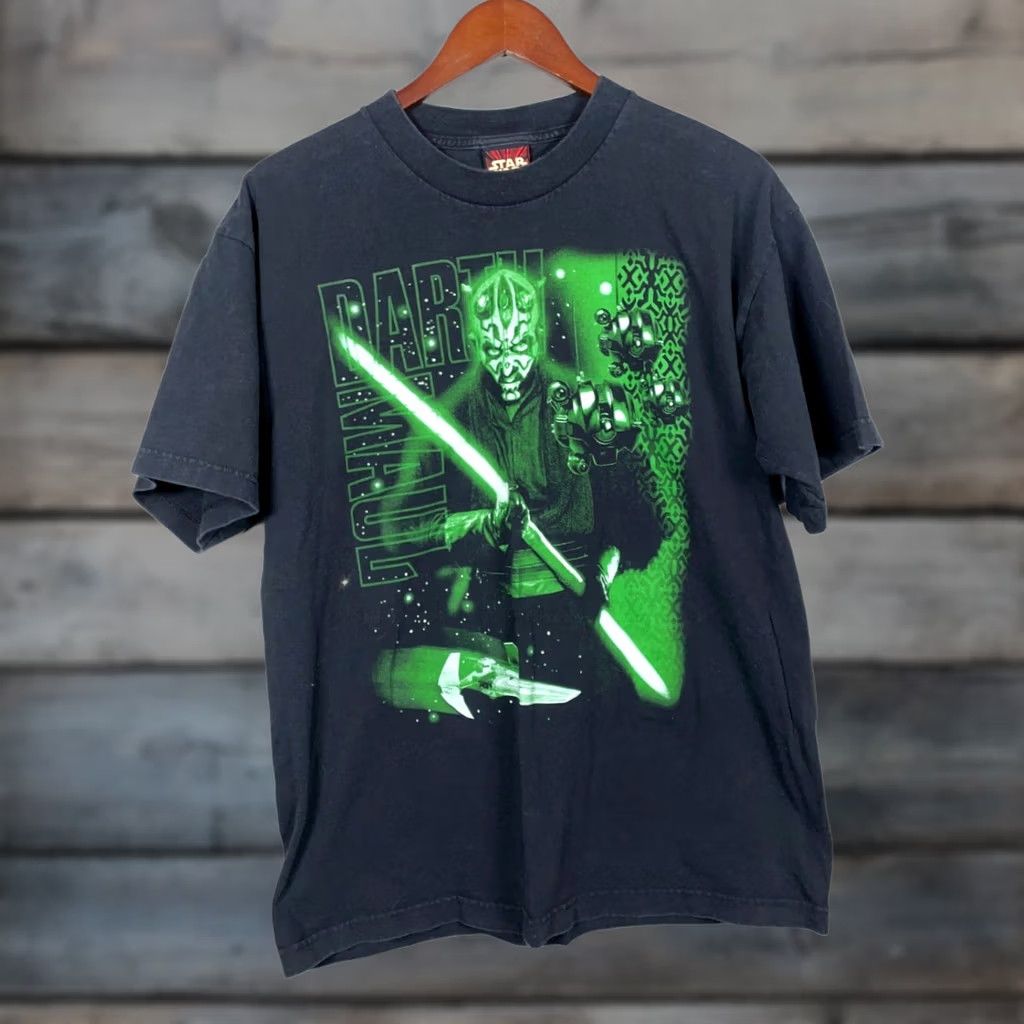 Star Wars VINTAGE Star Wars Darth Maul T-Shirt Men Large Black Y2K Episode 1 Collage Print VTG Size US L / EU 52-54 / 3 - 1 Thumbnail