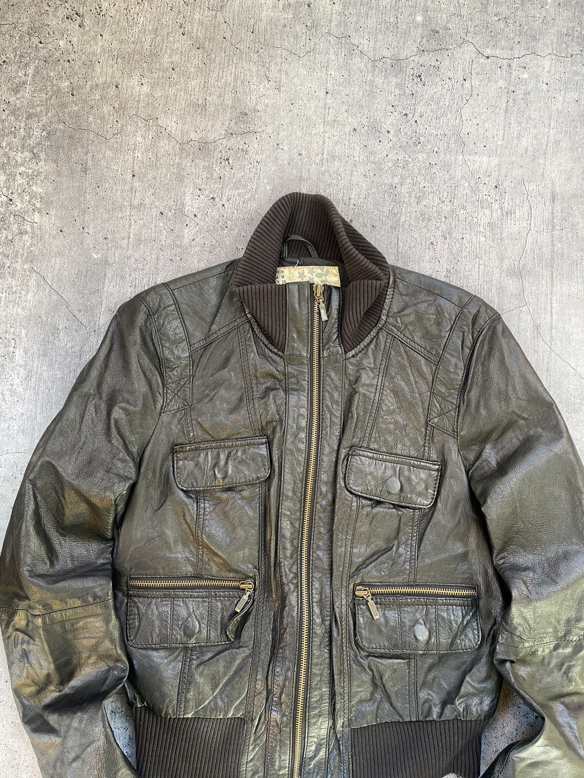 Vintage Vintage Moto Leather Jacket L Avant Garde radę Size M / US 6-8 / IT 42-44 - 3 Thumbnail
