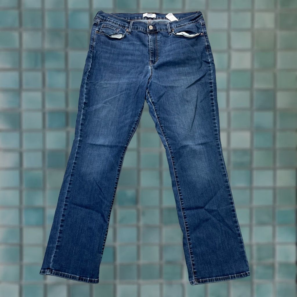 Levi's Levis Jeans Womens 18M Blue Denizen Straight Leg Denim Cotton Spandex High Rise 5-Pocket Design Size 40" / US 18 - 1 Thumbnail