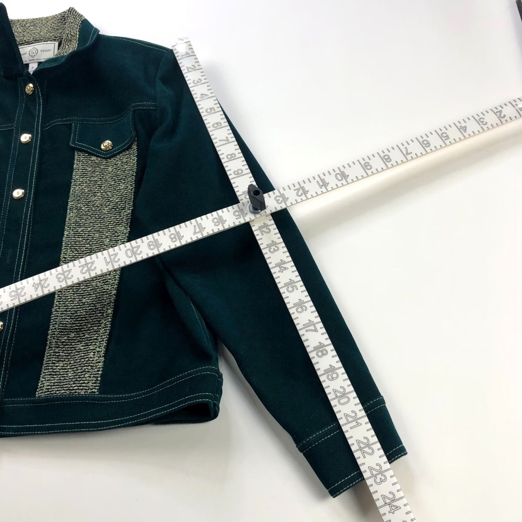 St. John St. John Sport Jacket Womens PP Dark Grreen Marie Gray Size Petite Button Blazer Green PLS READ Size XXS / US 00 / IT 34 - 6 Thumbnail
