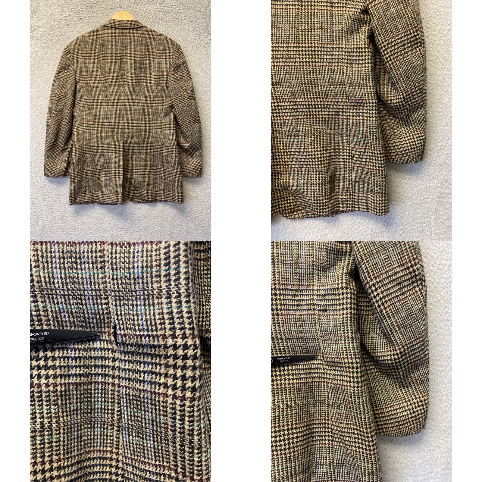 Polo Ralph Lauren VINTAGE Polo Ralph Lauren Men's Blazer Sport Coat 40 Brown Plaid Wool Single-Breasted 2-Button Classic Size US L / EU 52-54 / 3 - 8 Thumbnail