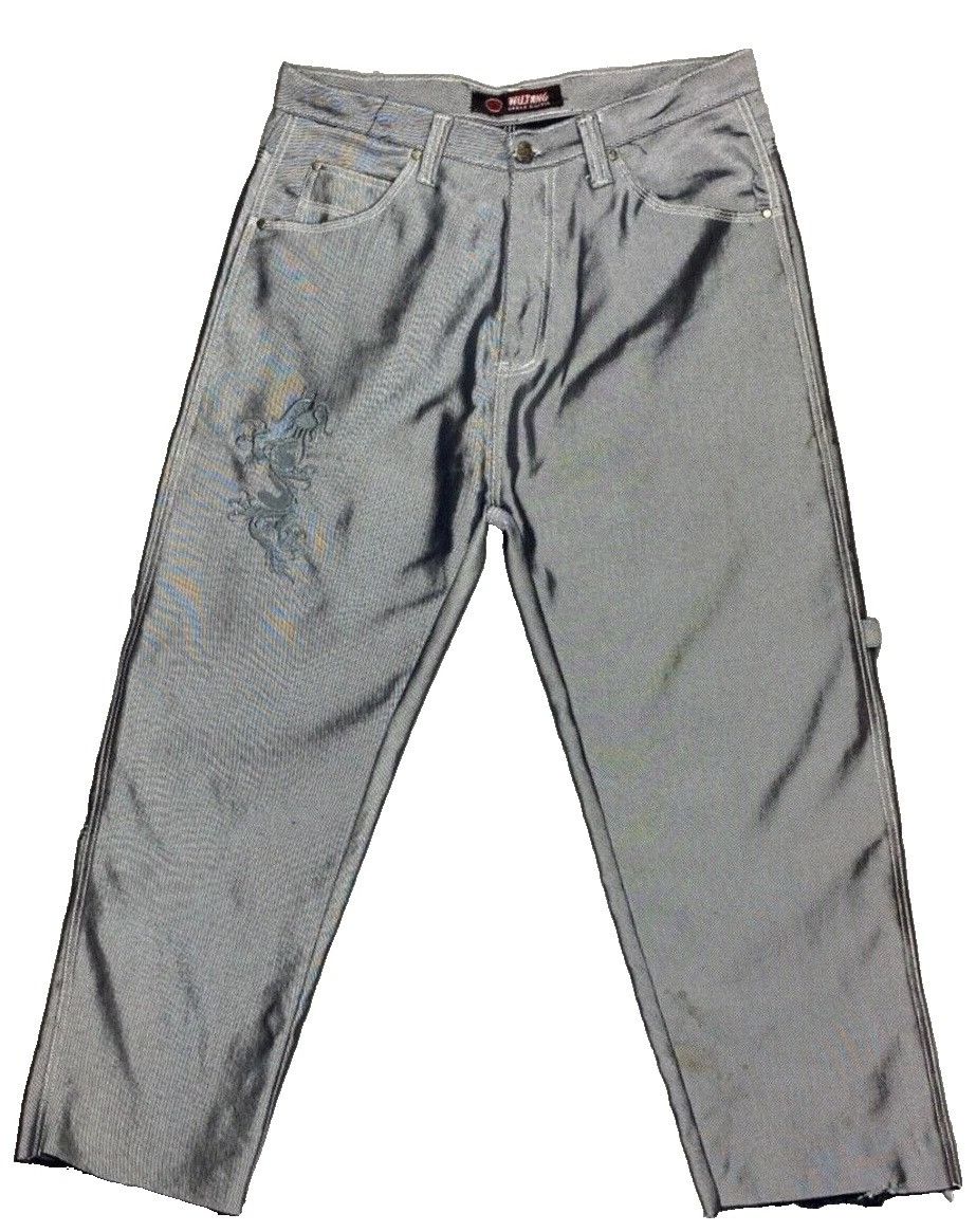 Wu-Tang Clan WU WEAR jeans, shiny gray silver metallic vintage Wu Tang 36 Size US 36 / EU 52 - 2 Thumbnail