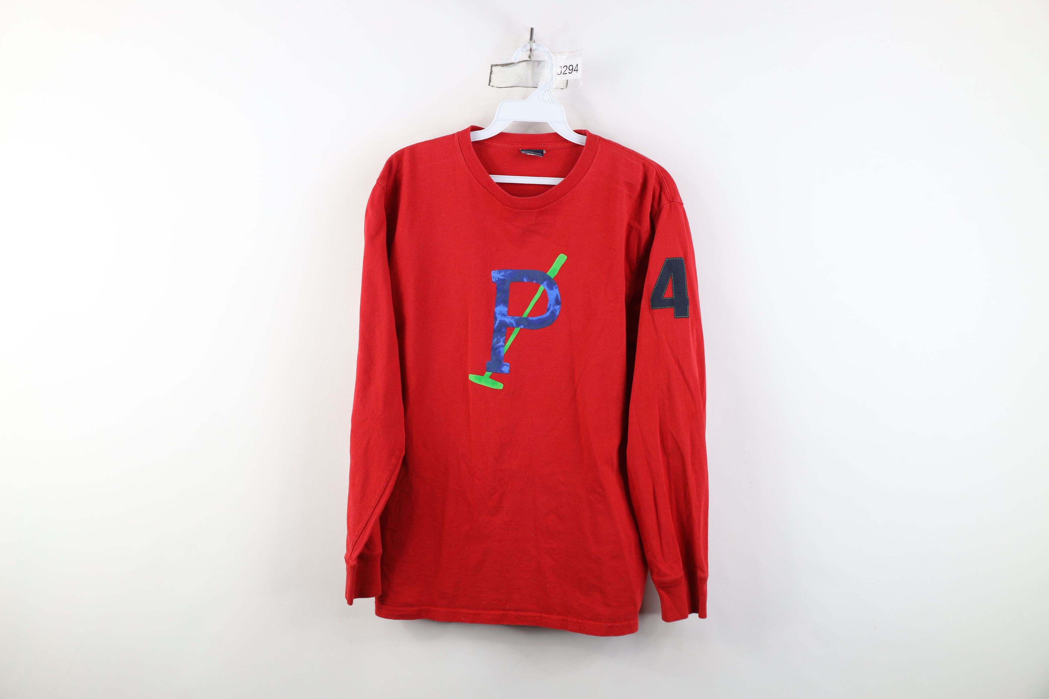 Ralph Lauren Vintage 90s Ralph Lauren P Long Sleeve T-Shirt Red Cotton Size US S / EU 44-46 / 1 - 1 Thumbnail