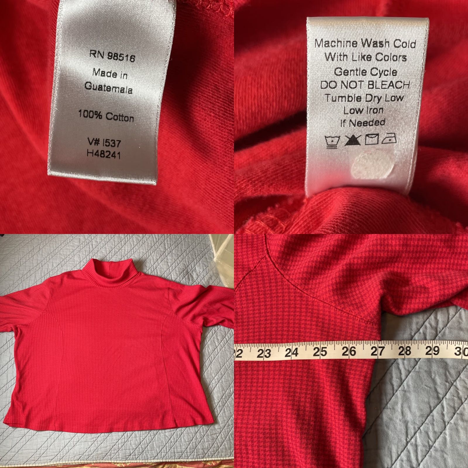 Coldwater Creek Coldwater Creek Turtleneck Shirt Top Women’s 3X Red Knit Pullover Houndstooth Size XXL / US 16-18 / IT 52-54 - 8 Thumbnail