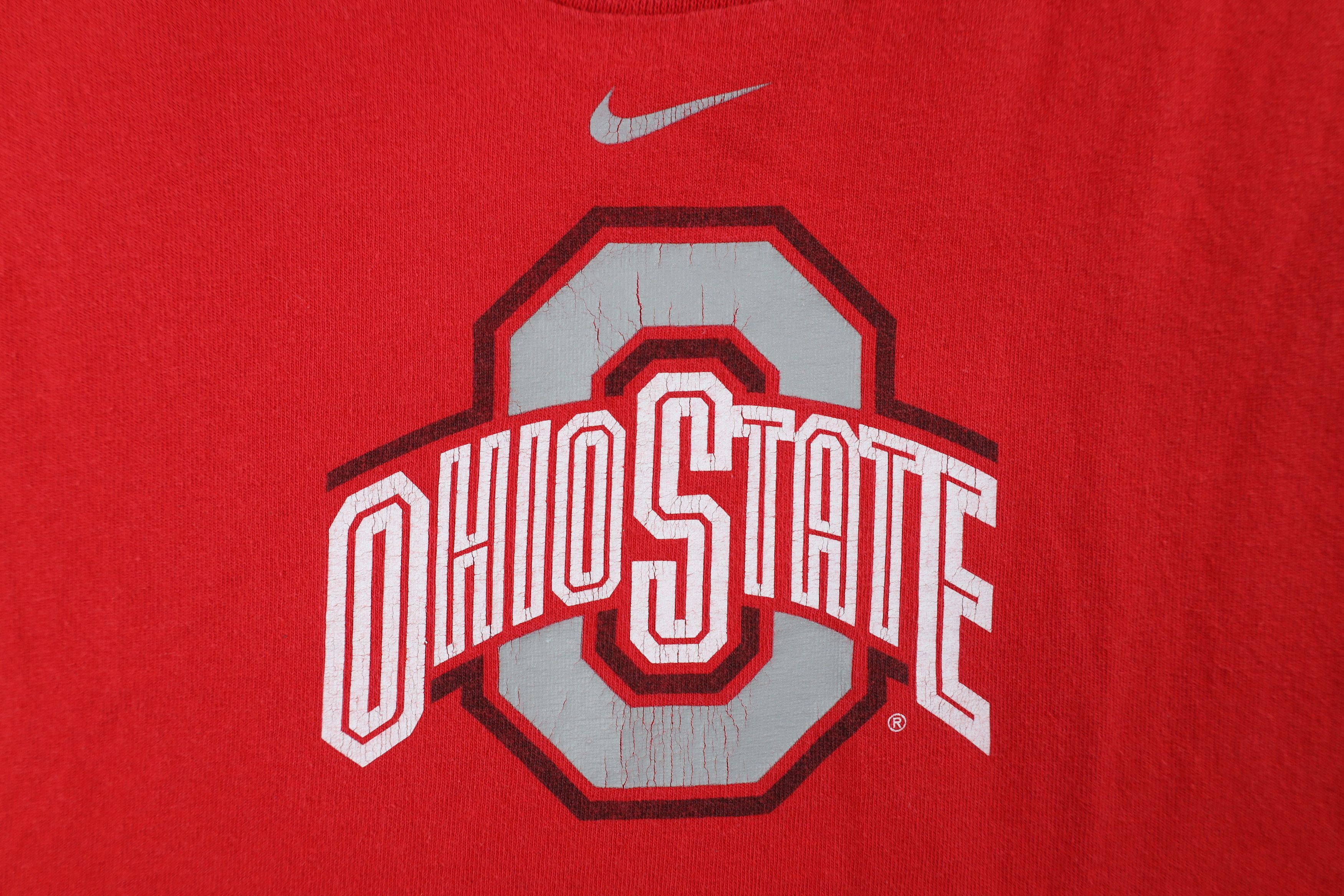 Nike × Vintage Vintage Nike Center Swoosh Ohio State University T-Shirt Size US L / EU 52-54 / 3 - 4 Thumbnail