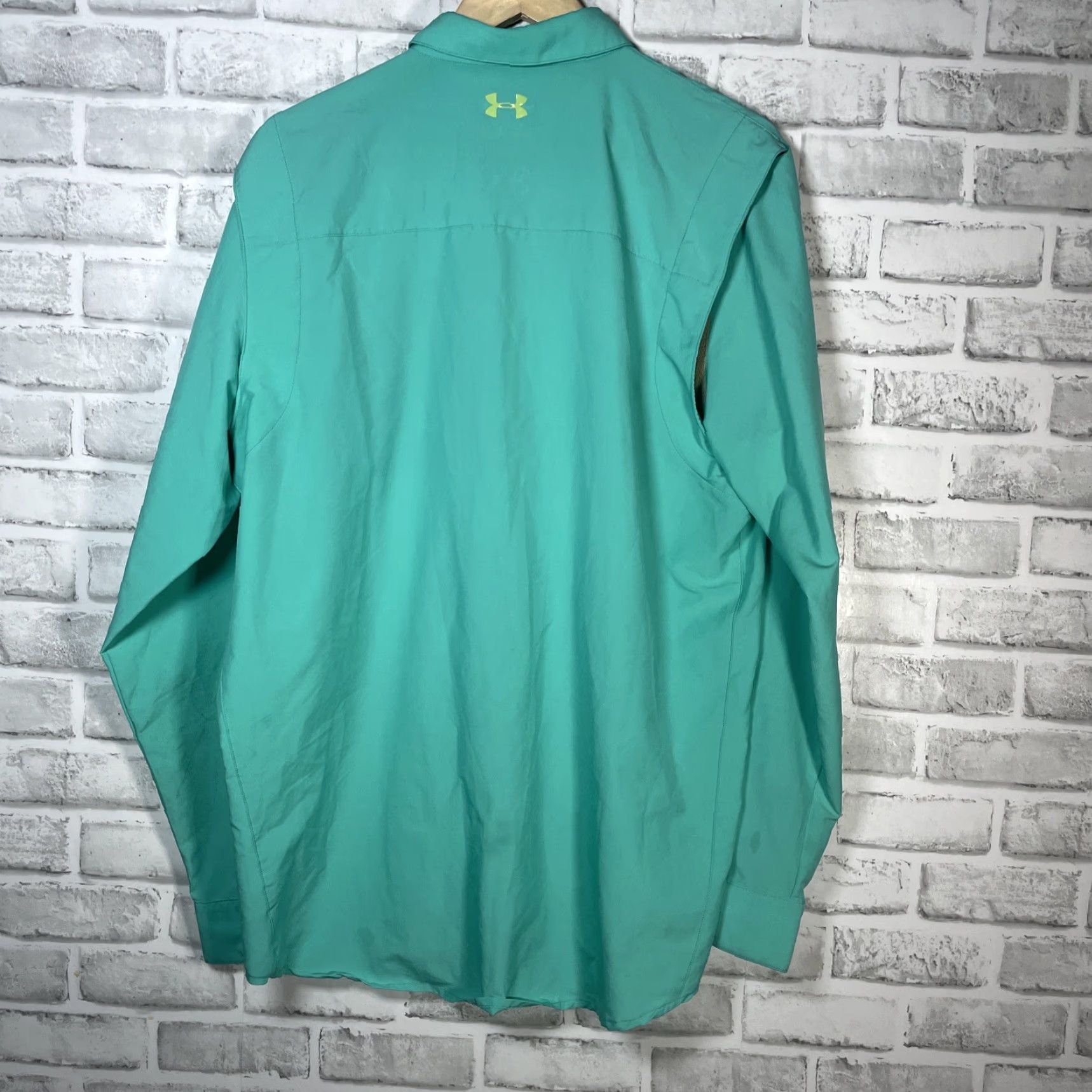 Under Armour Under Armour Polo Shirt Polo Mens Size L Athletic Long Sleeve Button Up Teal, Golf, Activewear Size US L / EU 52-54 / 3 - 6 Thumbnail