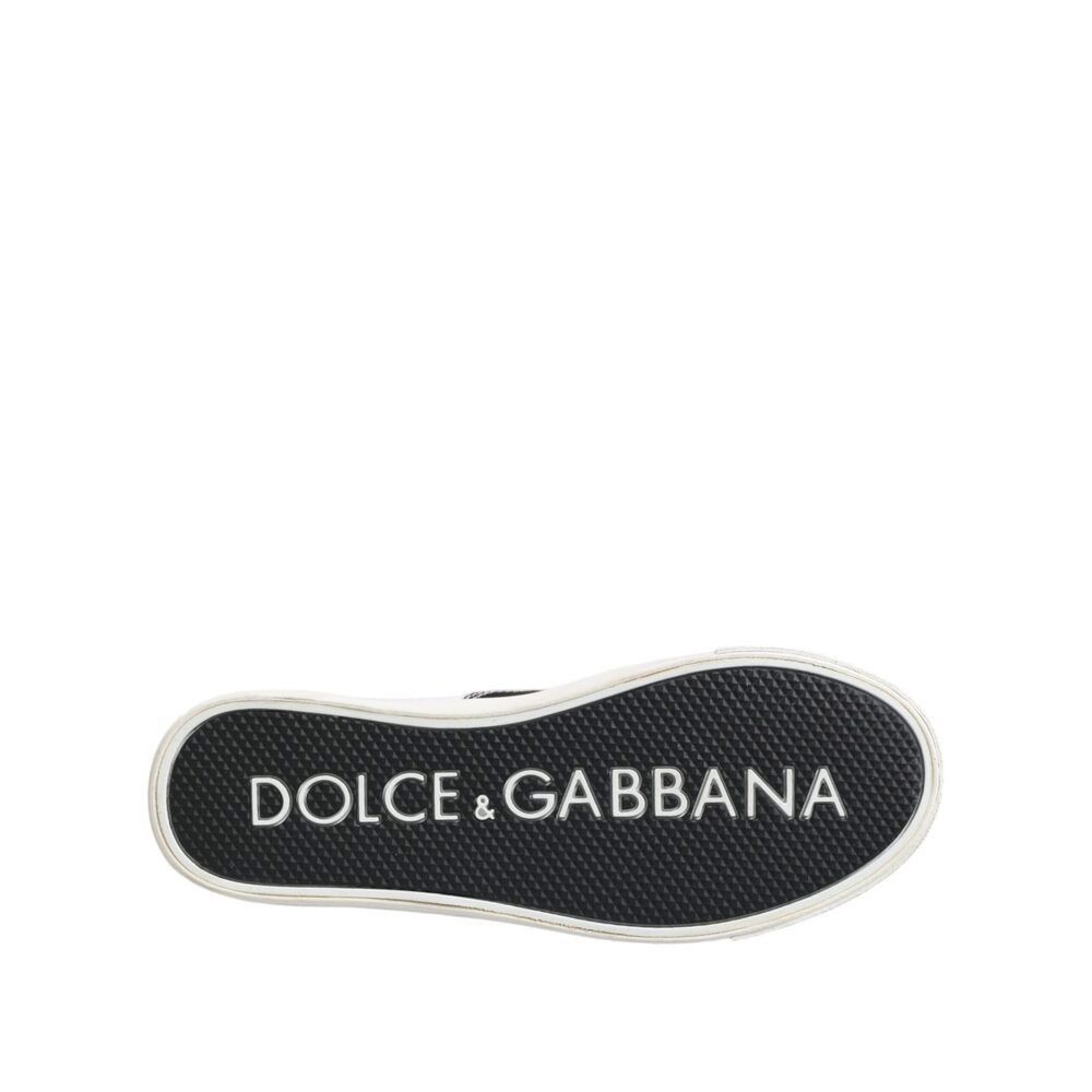 Dolce & Gabbana Dolce & Gabbana Black Cotton Canvas Lace Up Men Sneakers Sho Size US 6 / EU 39 - 8 Thumbnail
