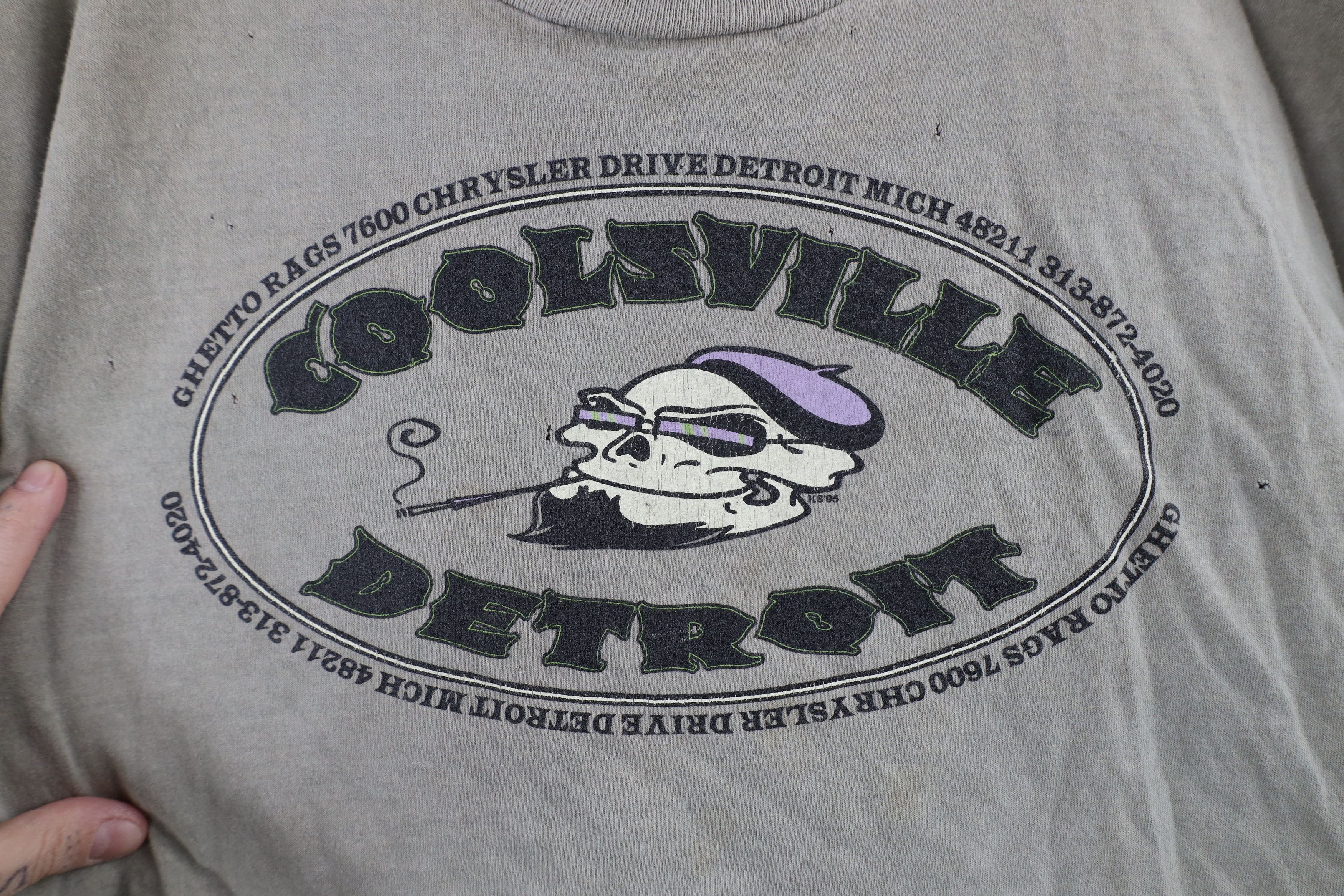 Vintage Vintage 90s Streetwear Detroit Ghetto Rags T-Shirt USA Size US XL / EU 56 / 4 - 4 Thumbnail