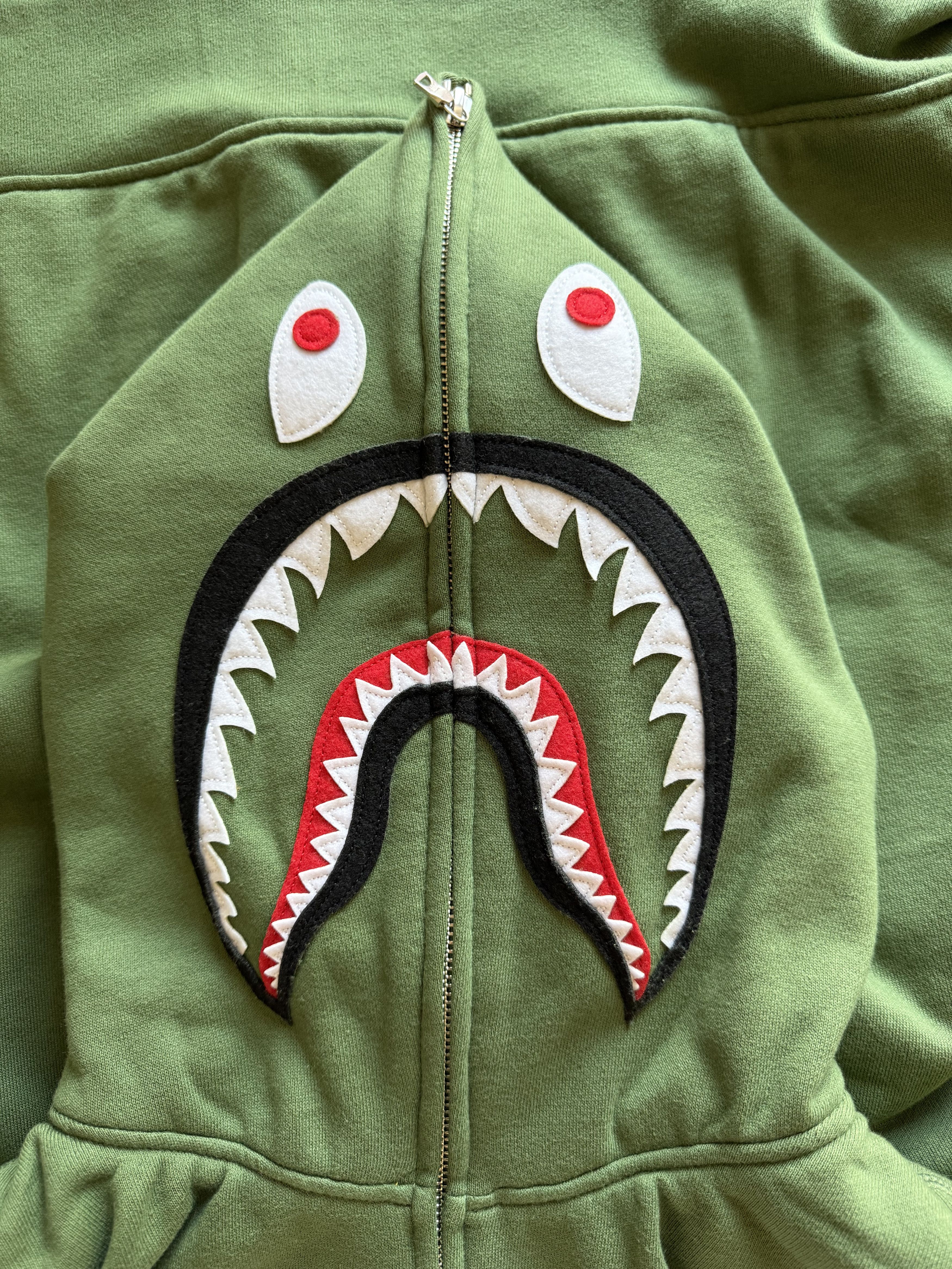 Bape Bape 2nd Shark Thermal Lined Zip Hoodie in Green Size US L / EU 52-54 / 3 - 1 Thumbnail