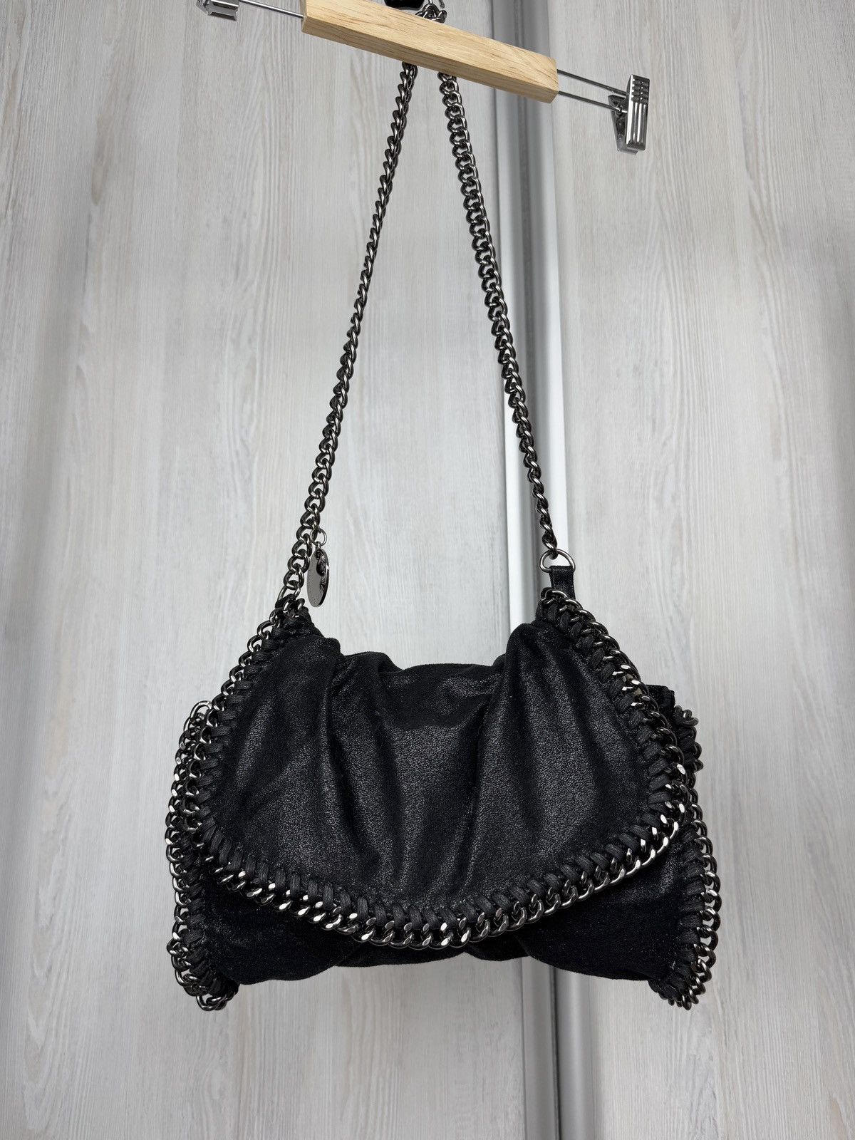 Stella McCartney STELLA MCCARTNEY Shaggy Deer Falabella Messenger Black Bag Size ONE SIZE - 7 Thumbnail