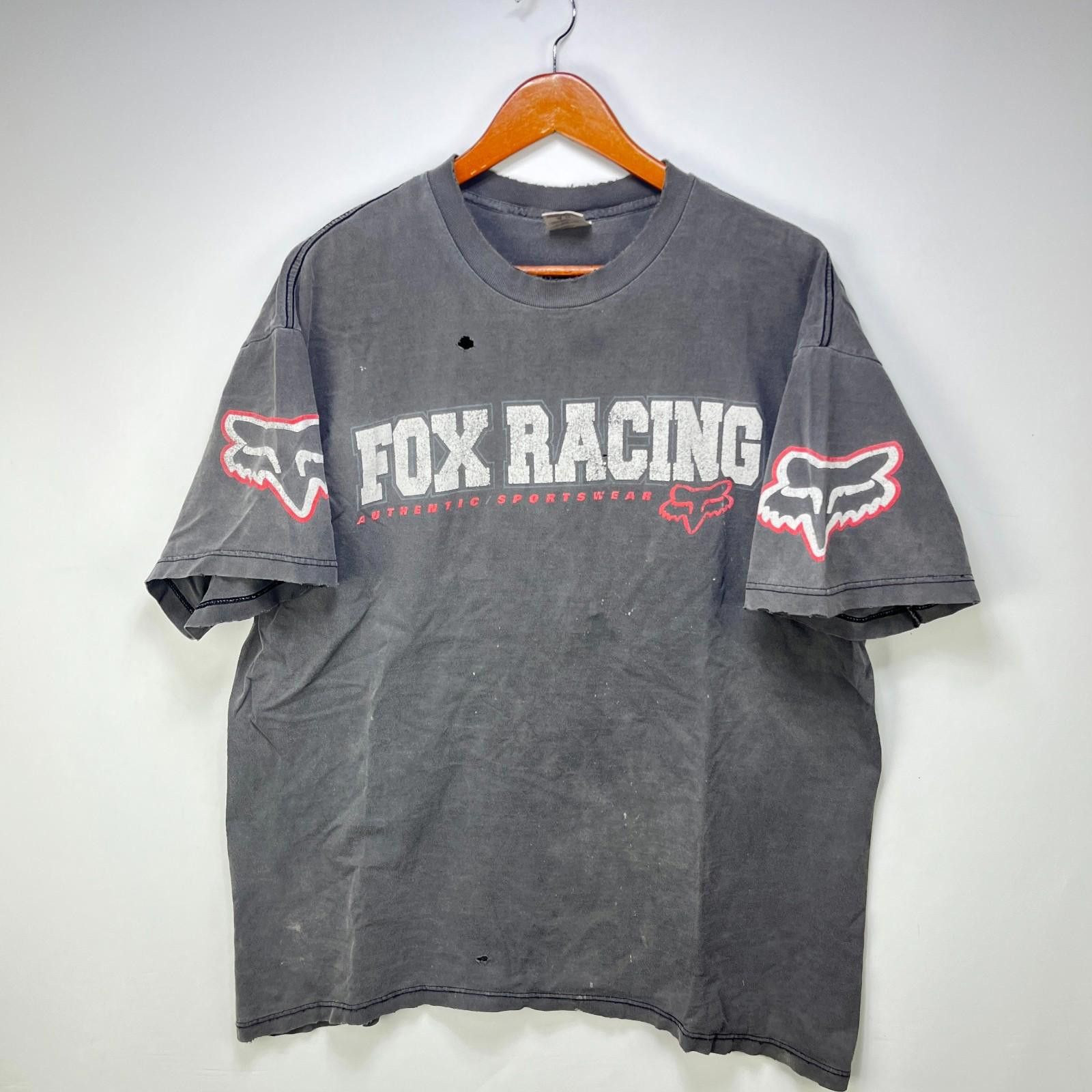 Fox Racing Vintage 90s Fox Racing Sun faded T Shirt XL Size US XL / EU 56 / 4 - 1 Thumbnail