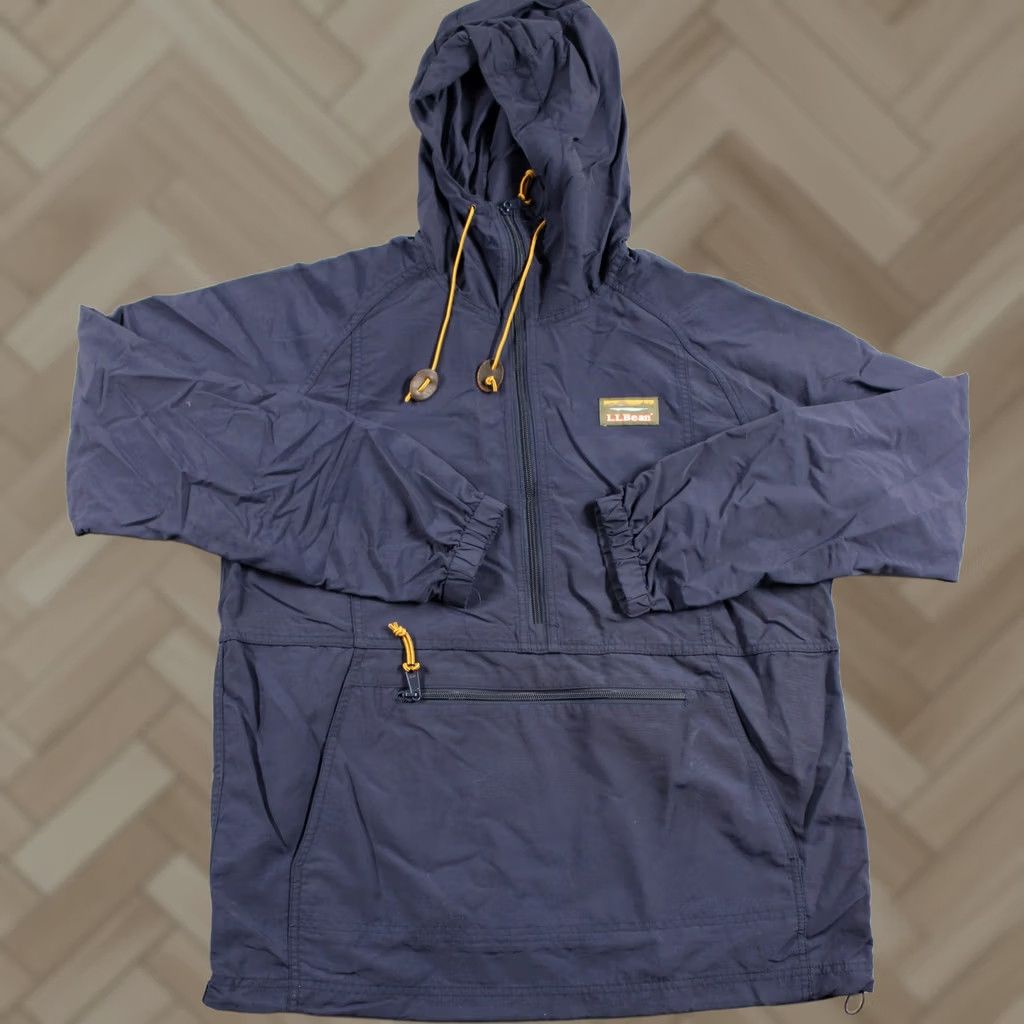 Vintage LL Bean Jacket Mens Small Navy Blue Hooded Nylon Pullover Windbreaker Outdoors Size US S / EU 44-46 / 1 - 1 Thumbnail