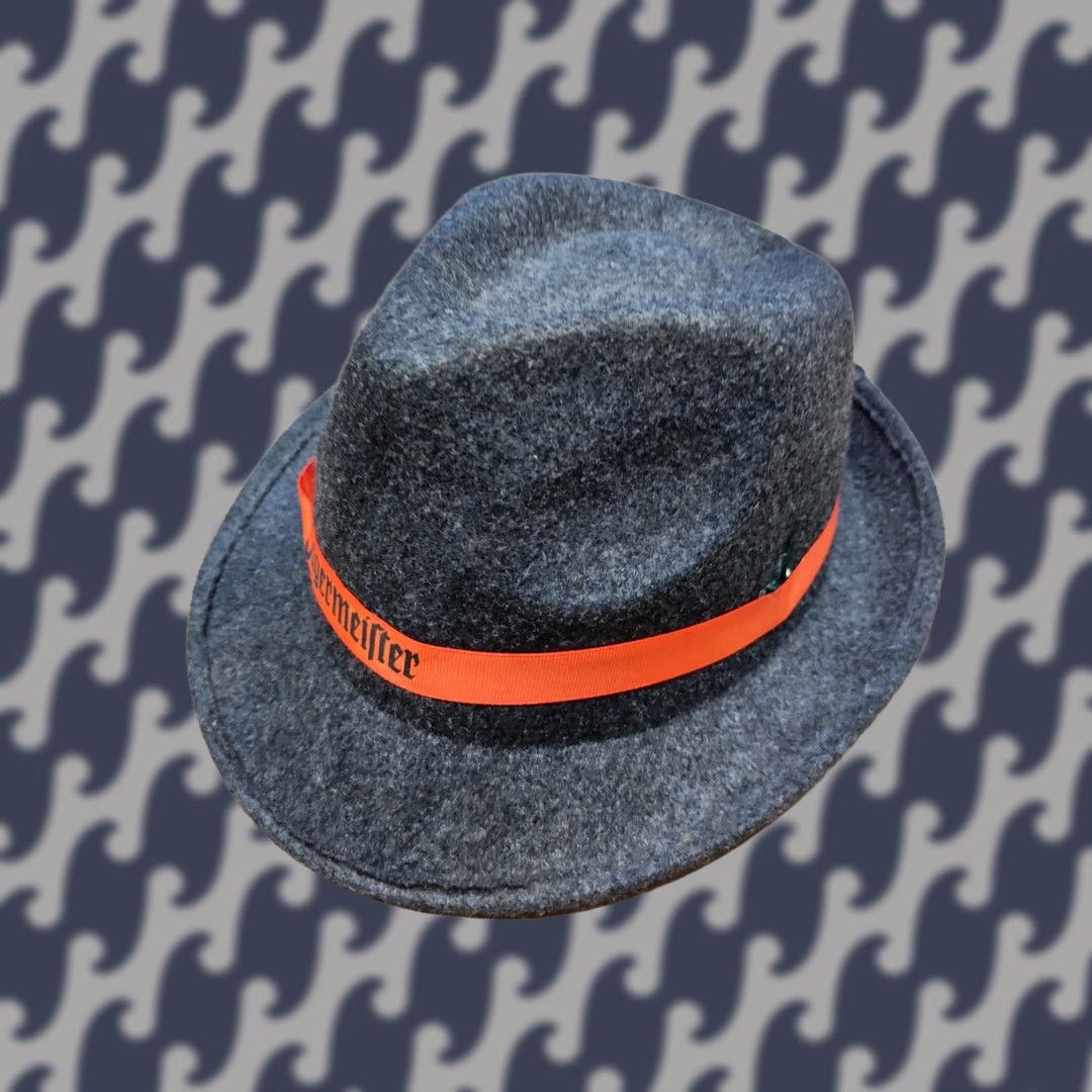 FELT Jagermeister Mens Trilby Fedora Size 58 Polyester Felt Gray Promotional Germany Casual Party/Cocktail Mens Fedora 58 Gray Size ONE SIZE - 1 Thumbnail