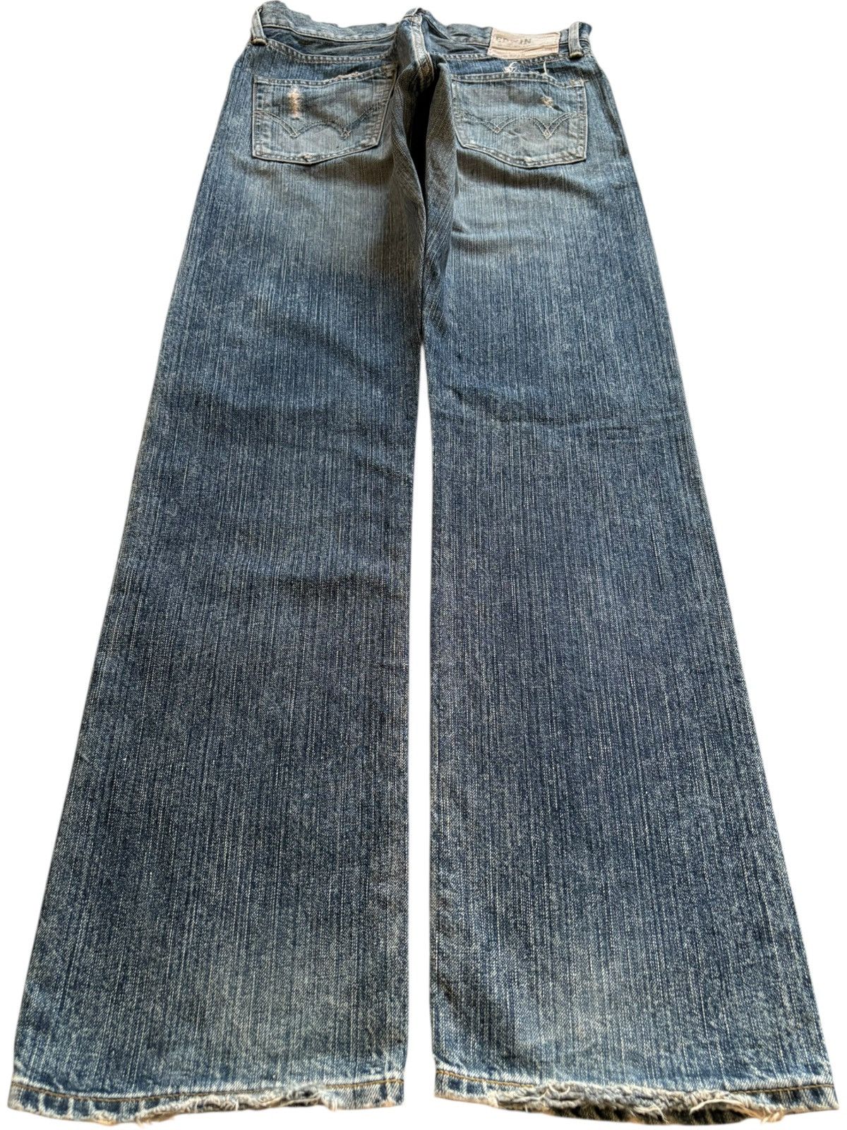 Edwin Vintage Edwin 503 Mud Wash Distressed Ripped Loose Jeans Size US 30 / EU 46 - 2 Thumbnail