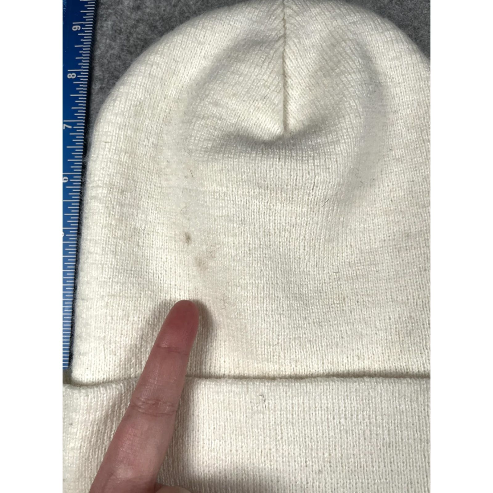 Vintage Yupoong Beanie Mens One Size White Knit Patrón El Cielo Logo Winter Knit Hat" Size ONE SIZE - 5 Thumbnail