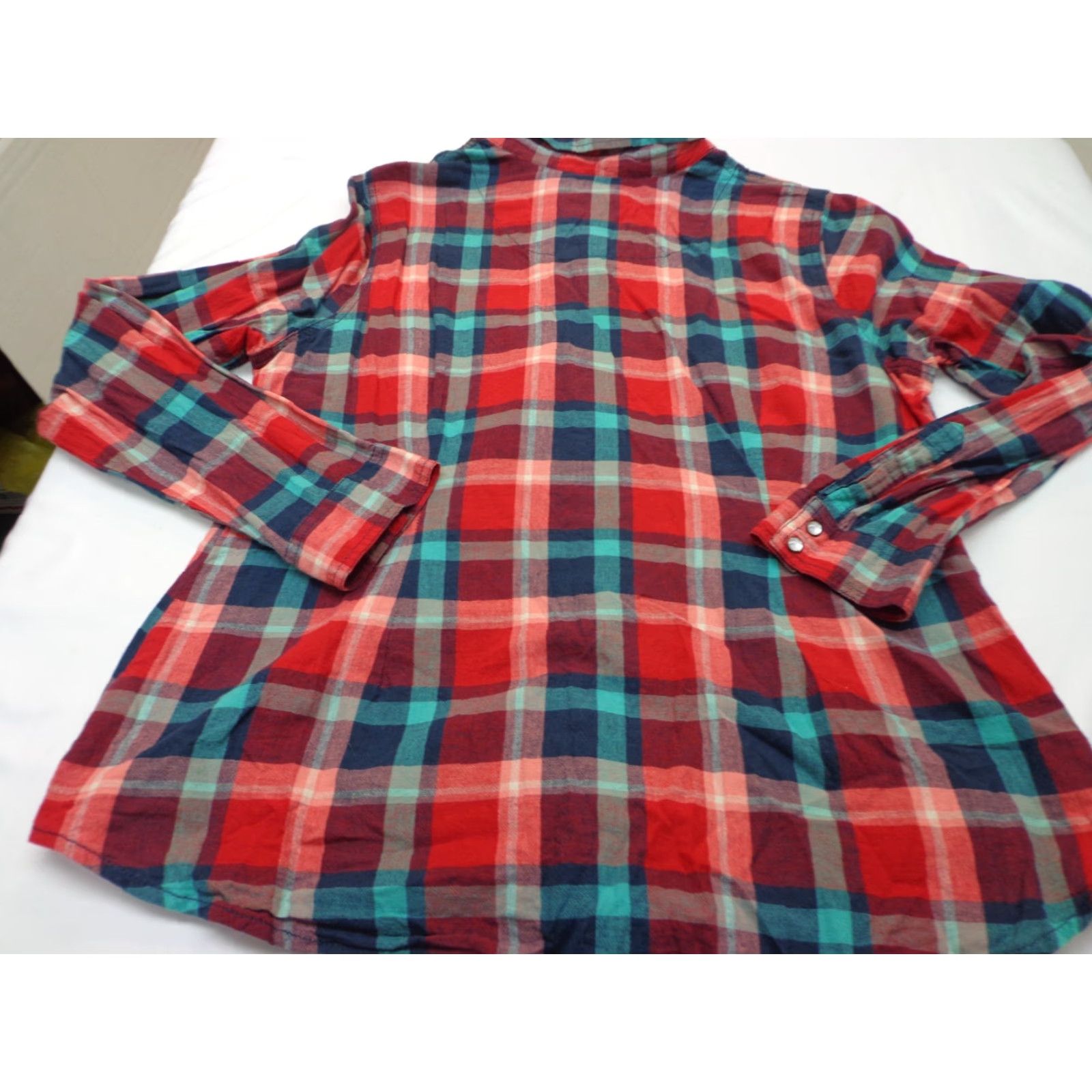 Vintage Arizona Jeans Womens Button-Up Shirt Size 1X Plus Plaid Cotton Brown Snap Front Collared Vintage No Size XL / US 12-14 / IT 48-50 - 6 Thumbnail