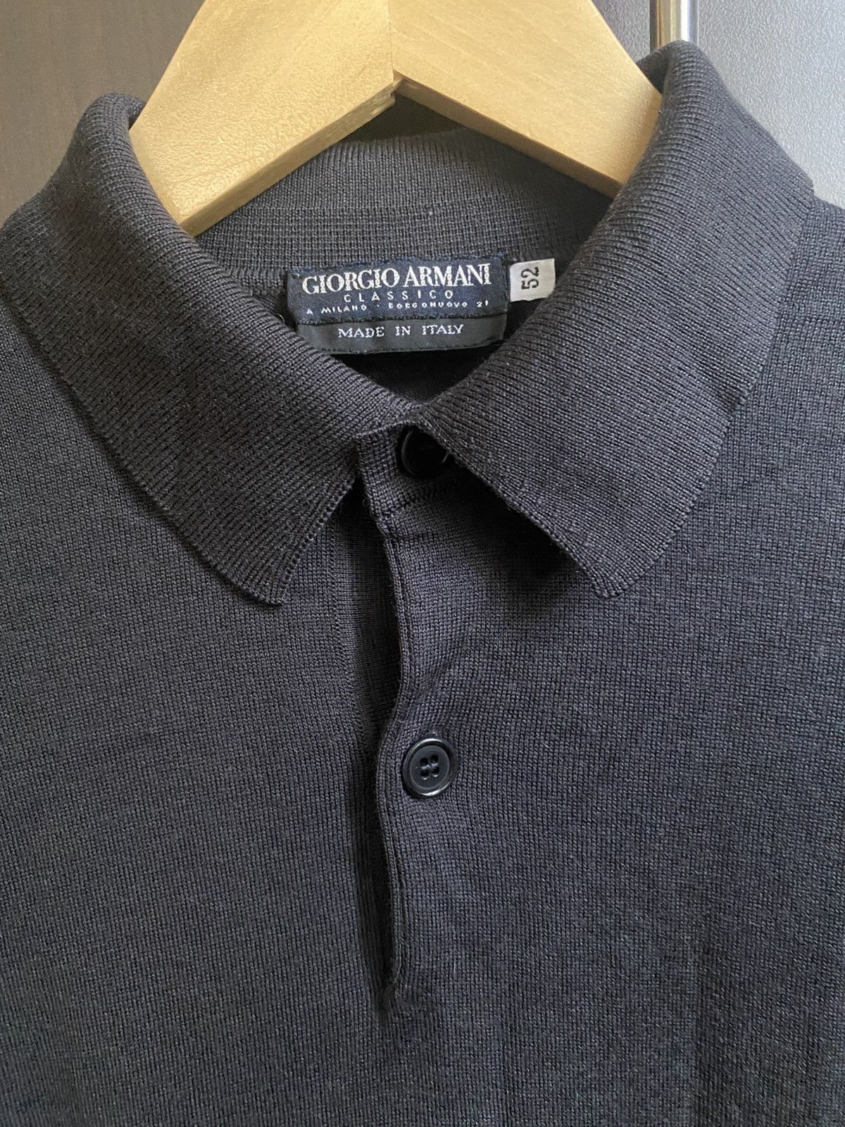 Giorgio Armani Giorgio Armani Classico Long Sleeve Polo Shirt Size US L / EU 52-54 / 3 - 2 Thumbnail