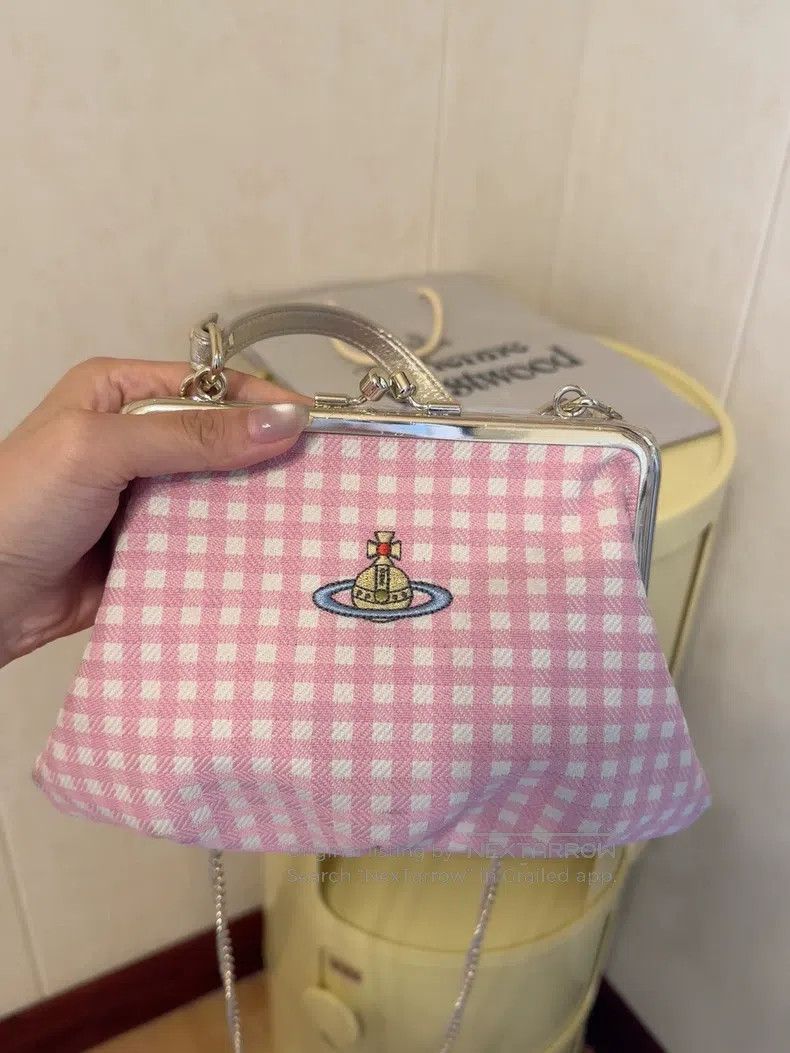Vivienne Westwood Vivienne Westwood size os Colorful logo, pink plaid, dumpli Size ONE SIZE - 4 Thumbnail