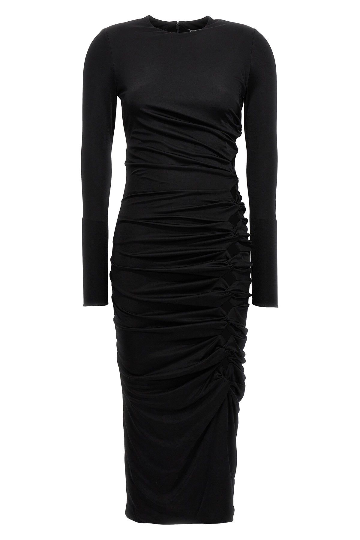 image of Versace La Vacanza Capsule Midi Dress in Black, Women's (Size Medium)