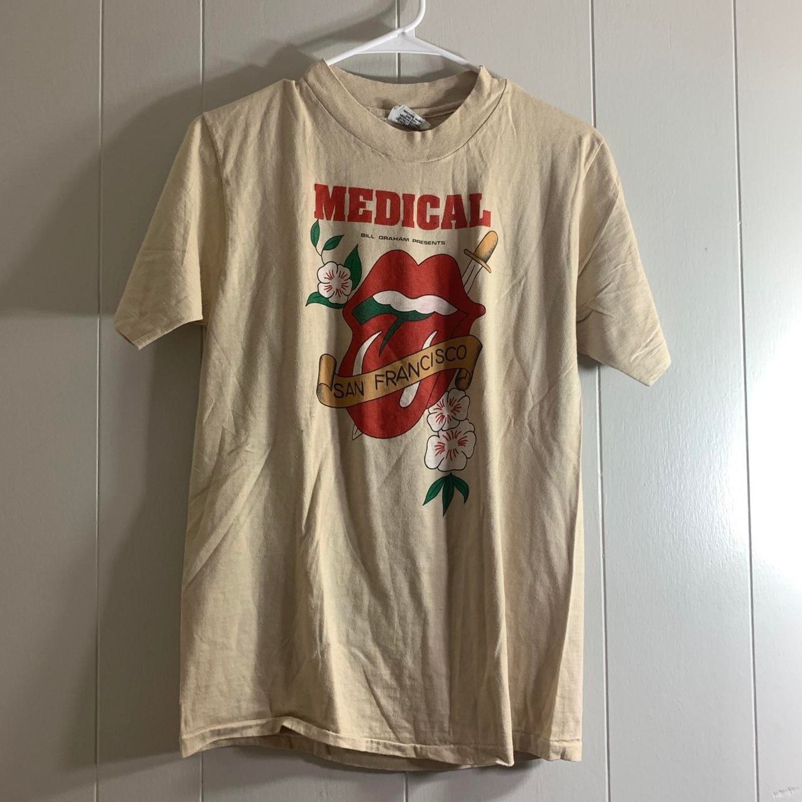 Hanes vintage 1981 ROLLING STONES Medical Staff San Fran tee shirt Size US M / EU 48-50 / 2 - 2 Thumbnail