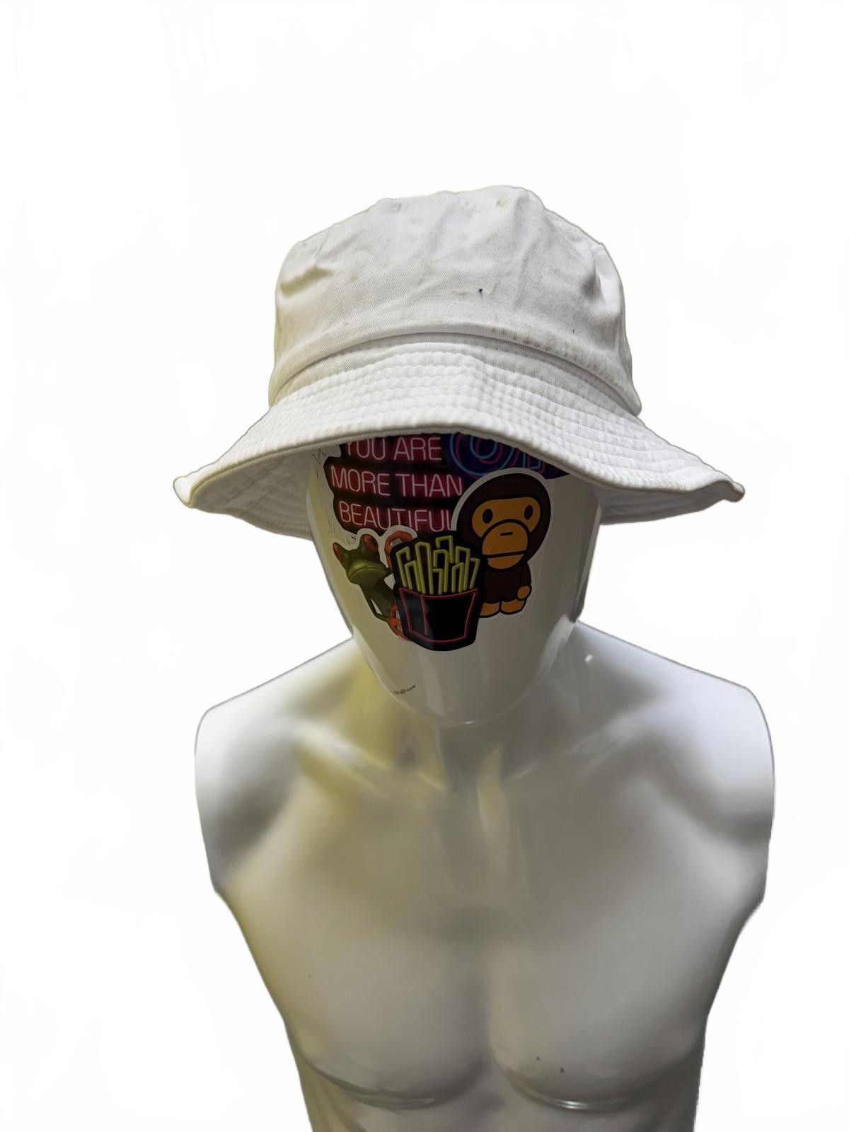 Unknown London White Cotton Bucket Hat Size ONE SIZE - 2 Thumbnail
