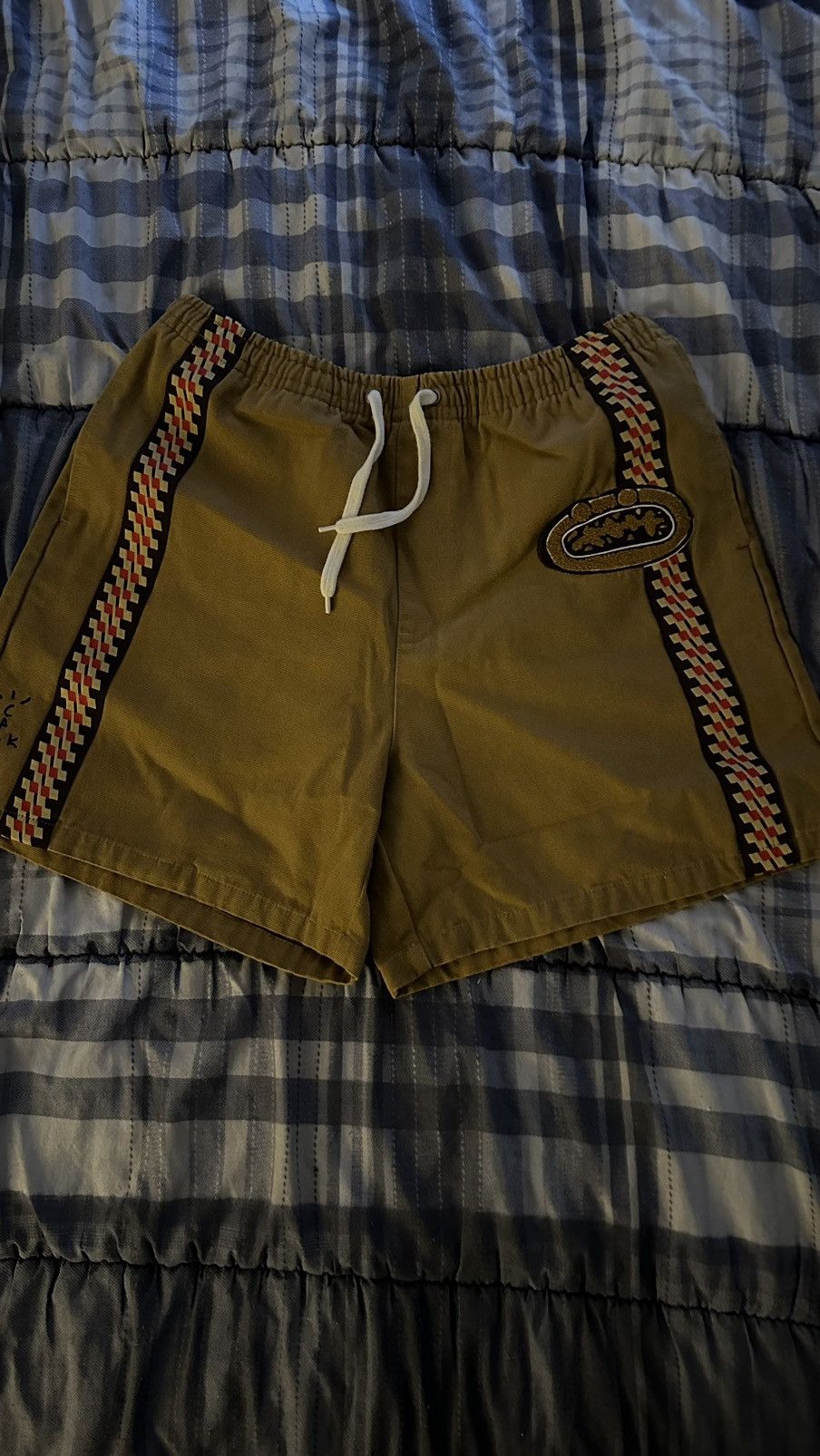 image of Travis Scott Cactus Jack Stripe Short Brown Multi, Men's (Size 34)