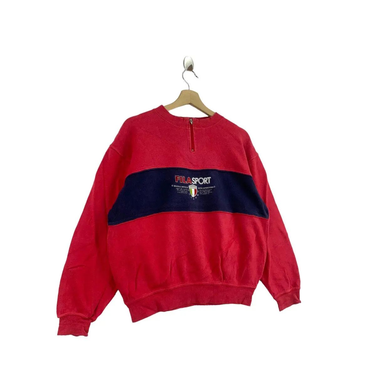 Fila Vtg FILA BIELLA ITALIA Sportiva Center Logo Flag Sweatshirt Size XL / US 12-14 / IT 48-50 - 2 Thumbnail