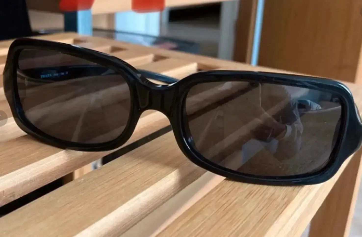 Prada × Vintage PRADA Sunglasses Rectangle Wrap Shield Metal Symbole RI921 Size ONE SIZE - 3 Thumbnail