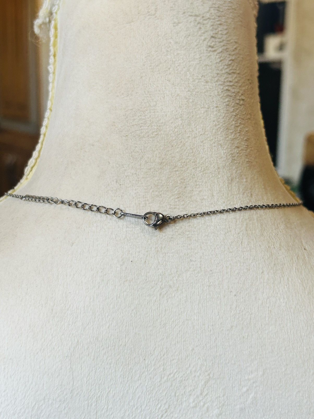 Handmade Handcrafted raindrop blue cat eye glass pendant necklace Size ONE SIZE - 3 Thumbnail