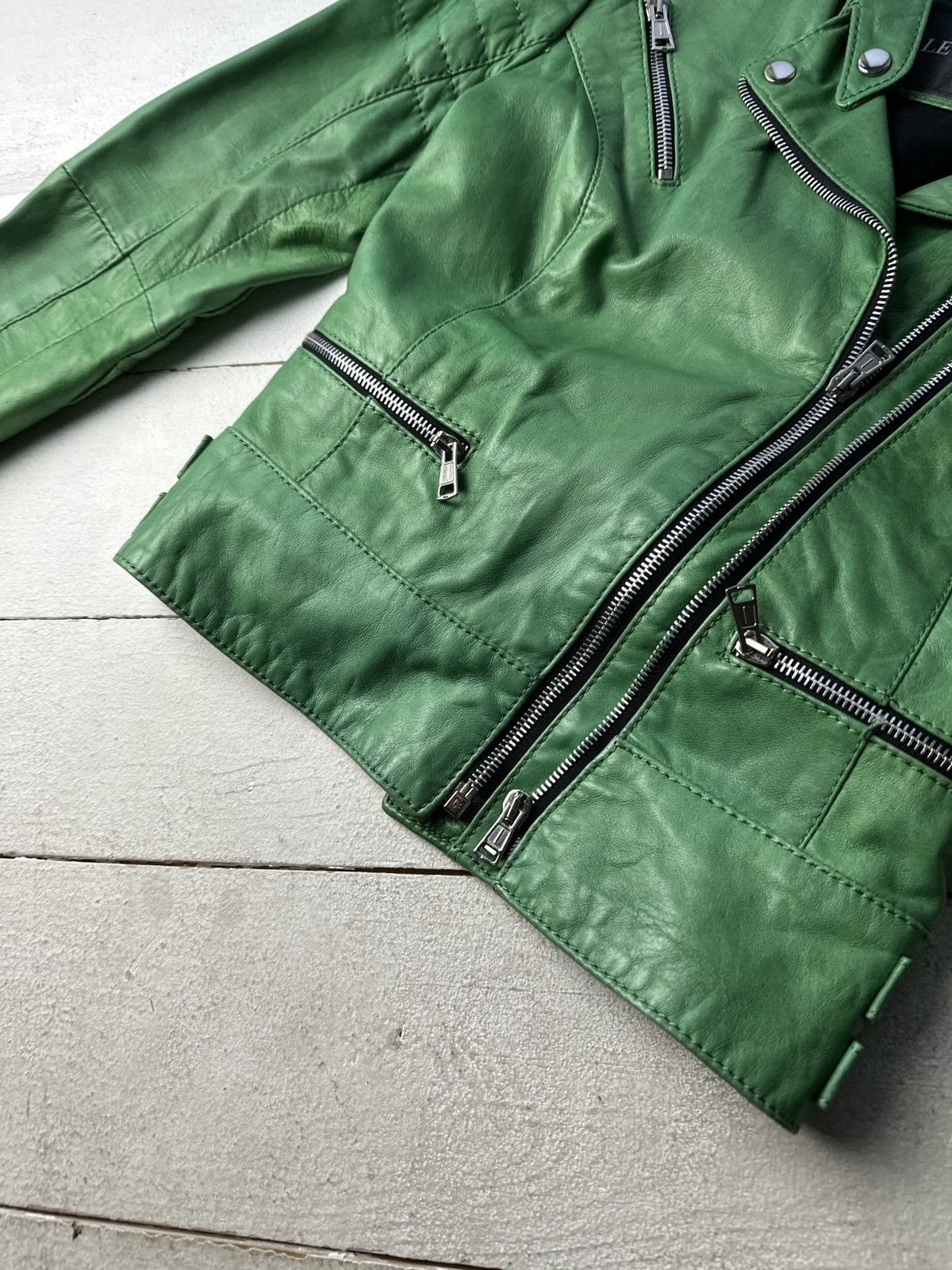 Other 🚨Y2K RICK OWENS TYPE DIRTY SLIM FIT ZIP LEATHER JACKET Size S / US 4 / IT 40 - 3 Thumbnail